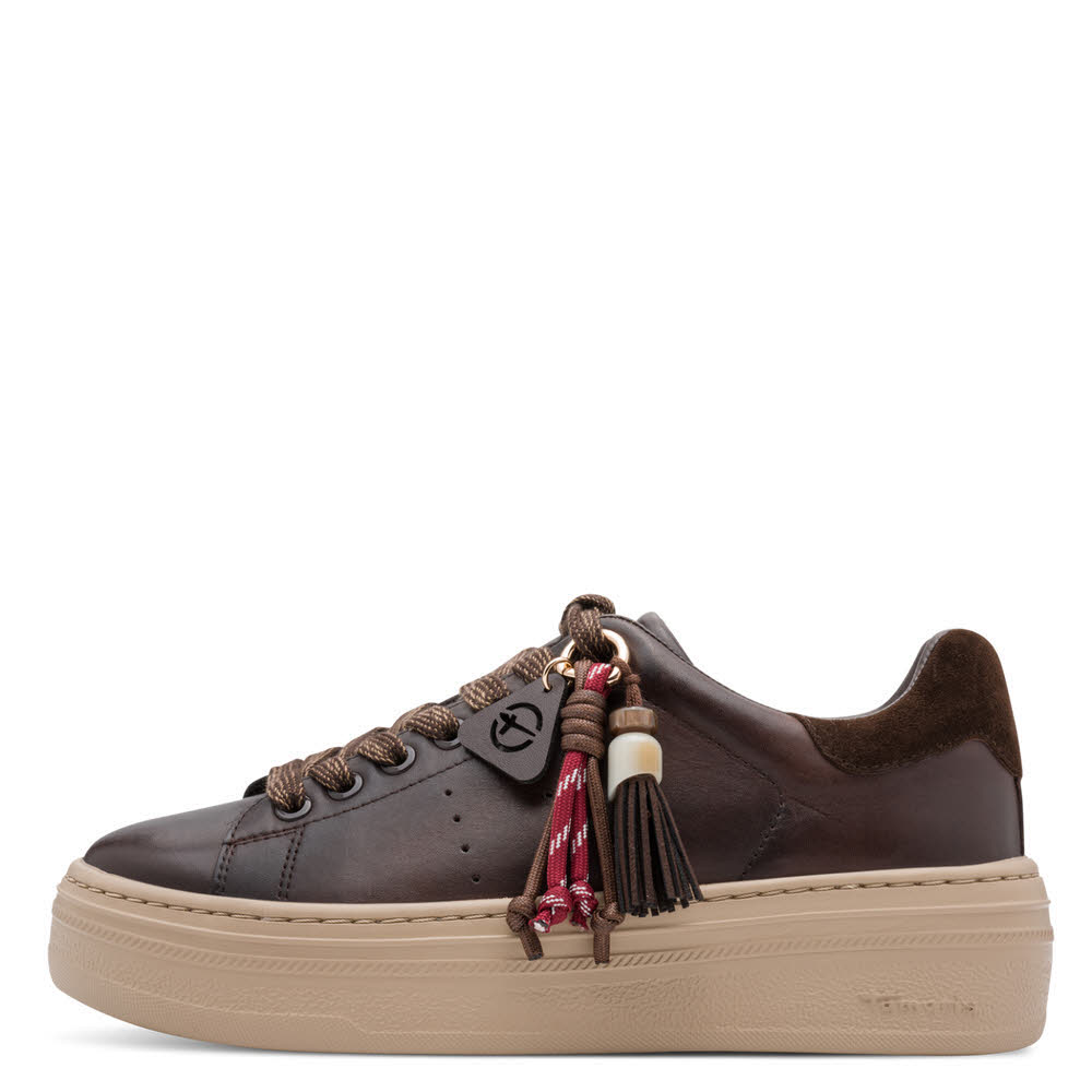Tamaris Damen Sneaker Schnürer braun