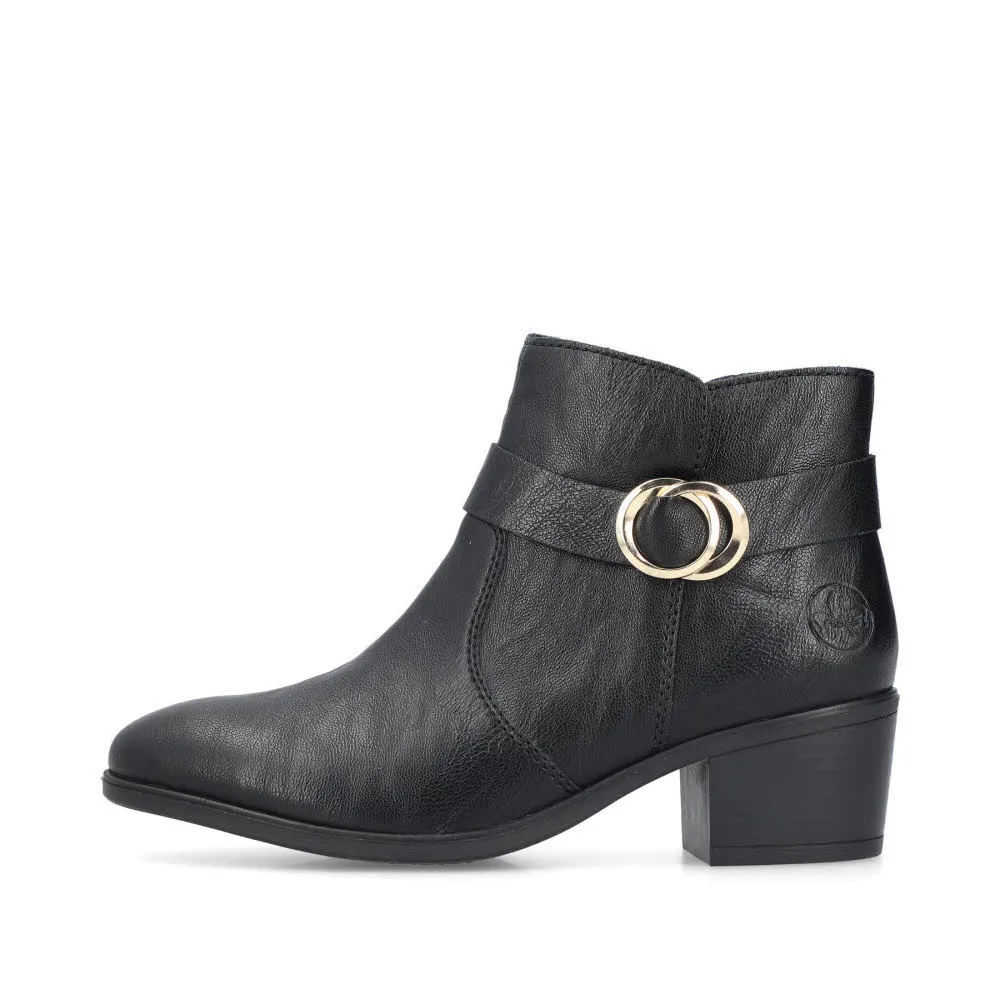 Rieker HWK Damen Stiefel Modestiefel Stiefeletten schwarz