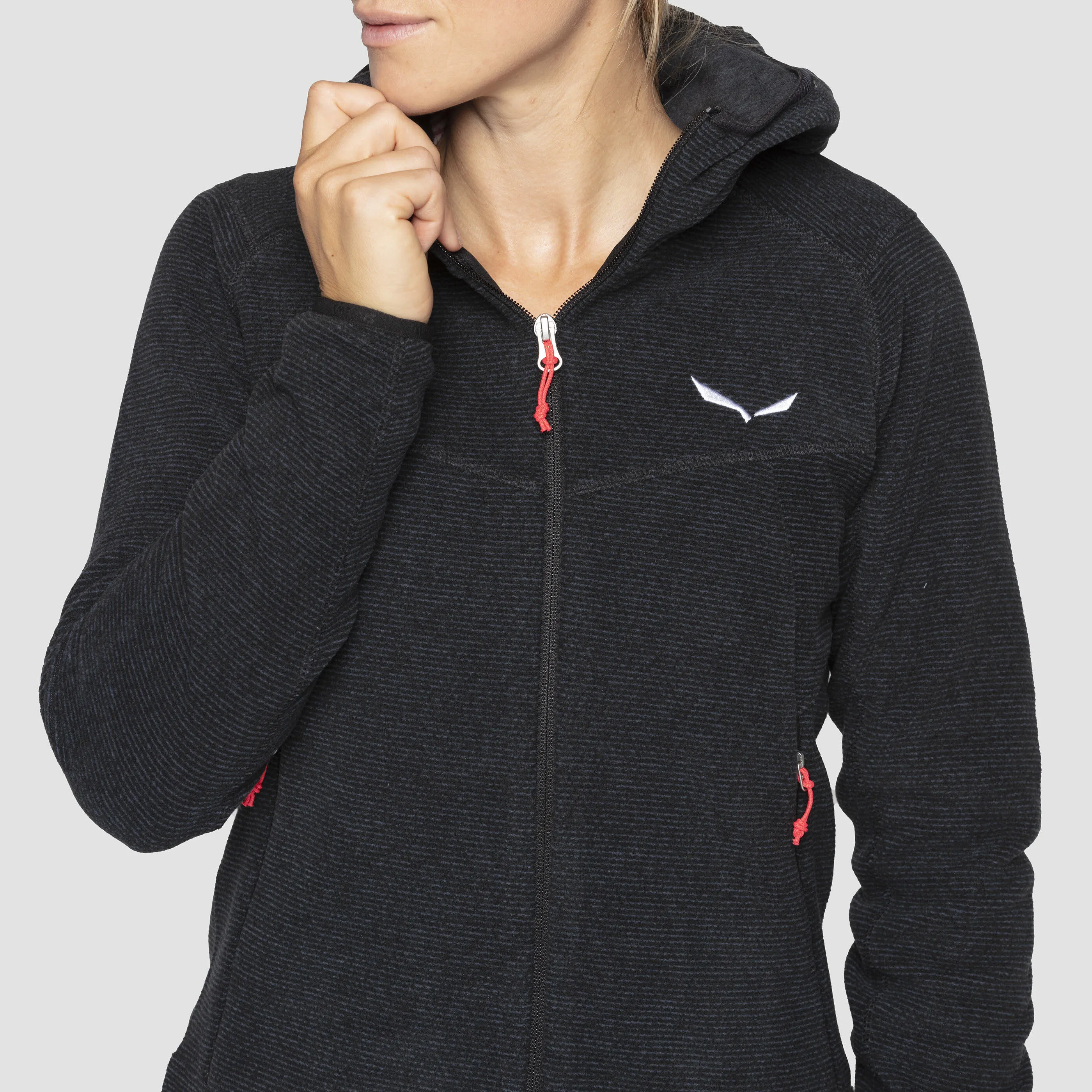 Salewa NUVOLO PL W JACKET Fleecejacke Kapuzenjacke Damen schwarz
