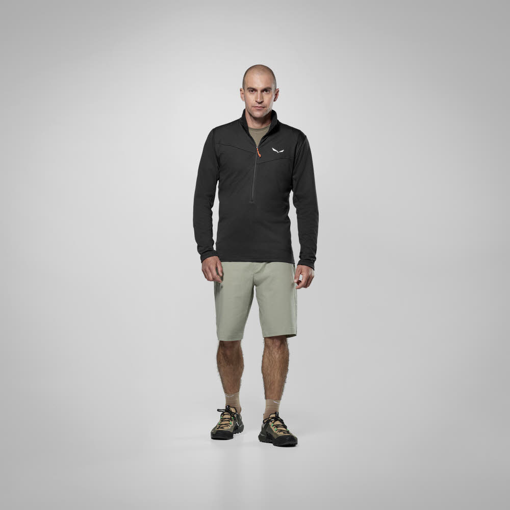 SALEWA Puez Cammino Polarlte Half Zip Fleecepullover Herren schwarz