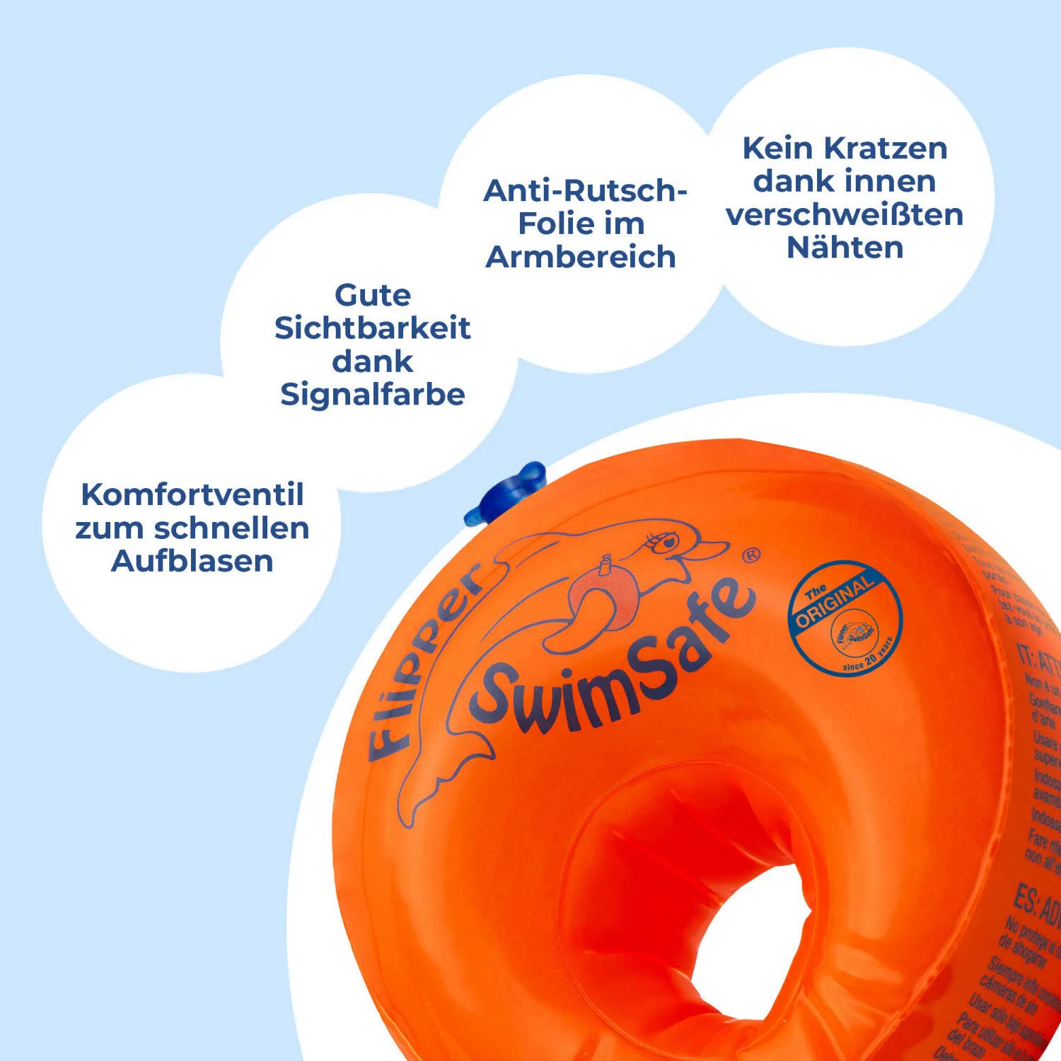 Flipper SwimSafe Kinder Schwimmhilfen Schwimmflügel orange