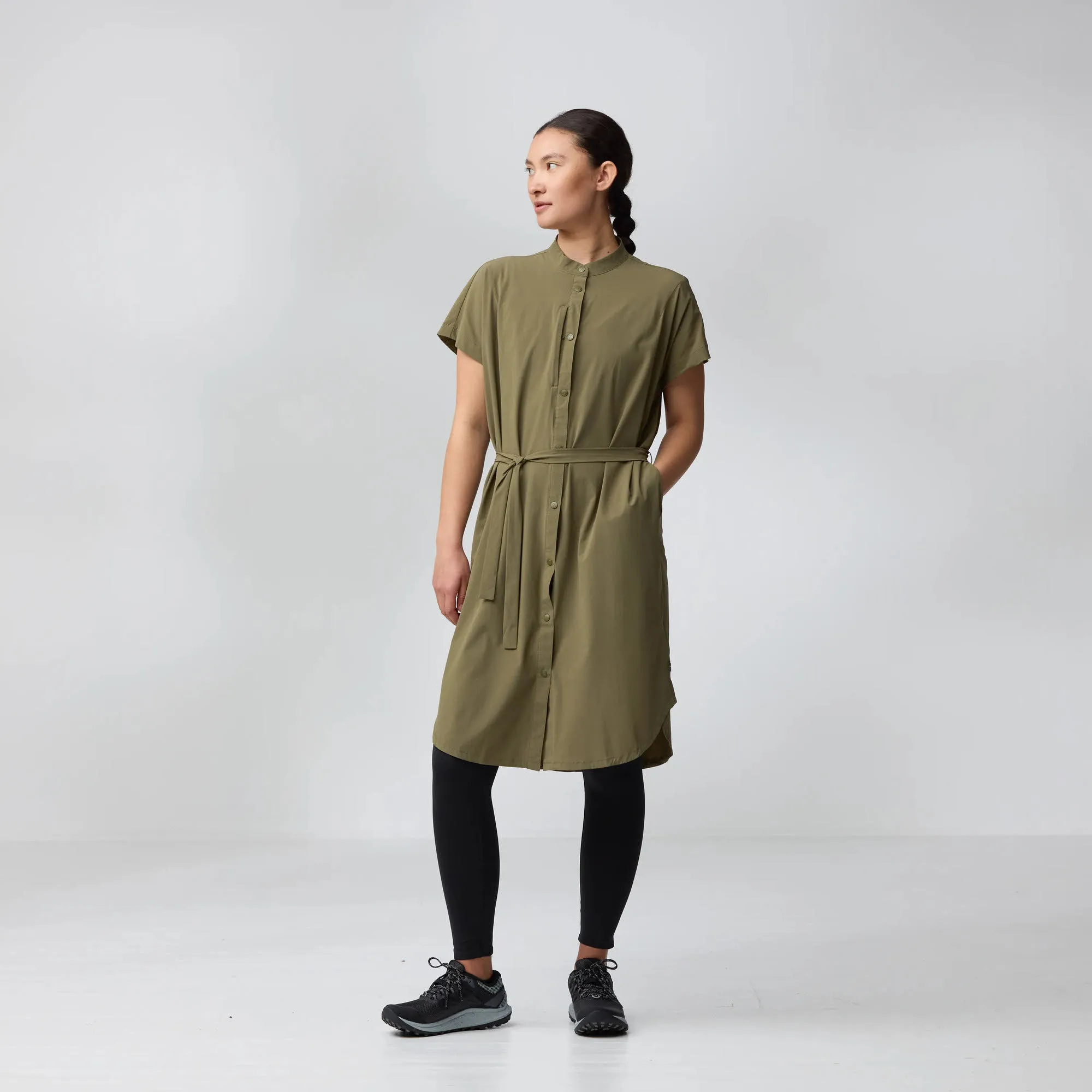 Fjällräven Abisko Fjäll Dress W Wanderkleid Shirt-Kleid Damen hellgrün
