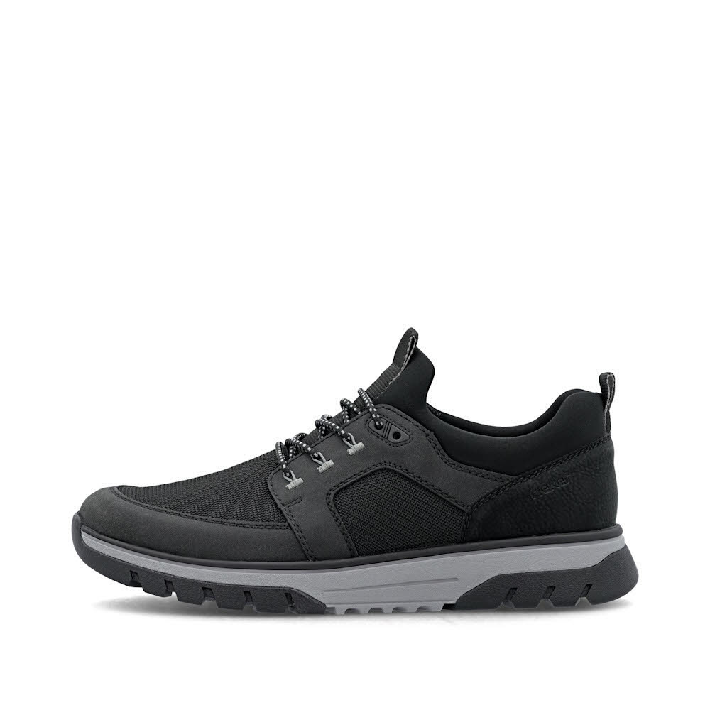 Rieker HWK Herren Halbschuhe Slipper schwarz