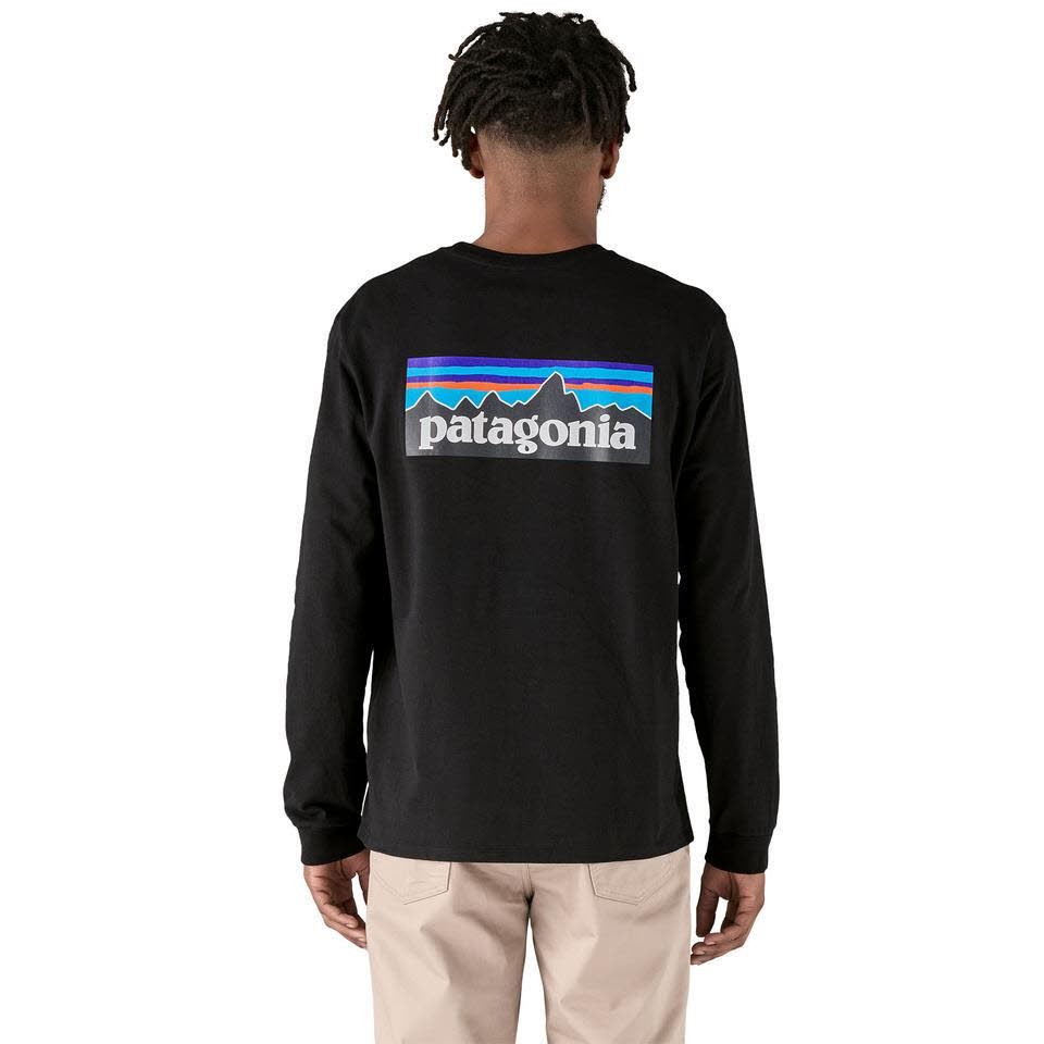 Patagonia L/S P-6 Logo Responsibili-Tee Herren Pullover Sweatshirt schwarz