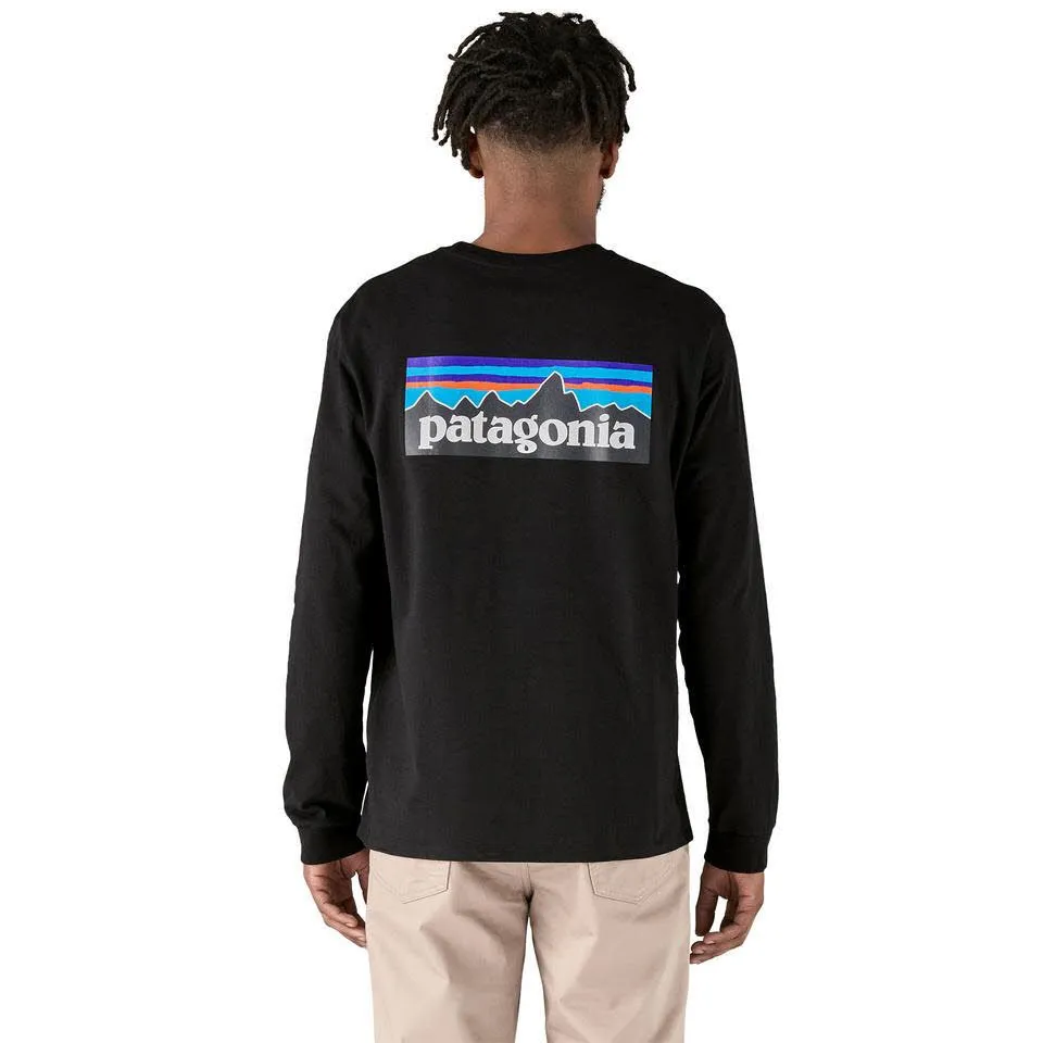 Patagonia L/S P-6 Logo Responsibili-Tee Herren Pullover Sweatshirt schwarz