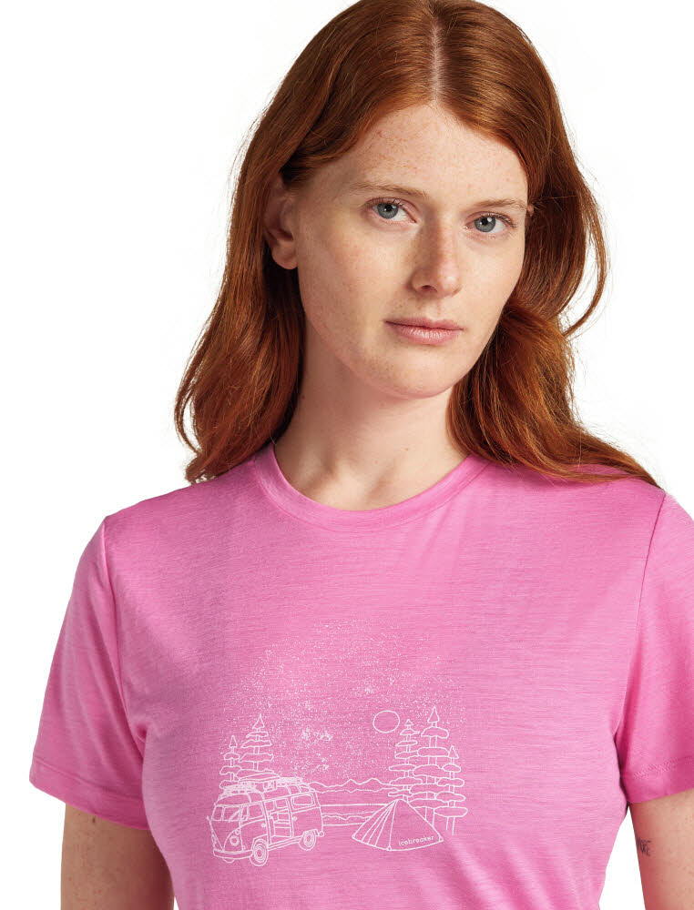 Icebreaker Merino 150 Tech Lite III T-Shirt Van Camp Damen pink