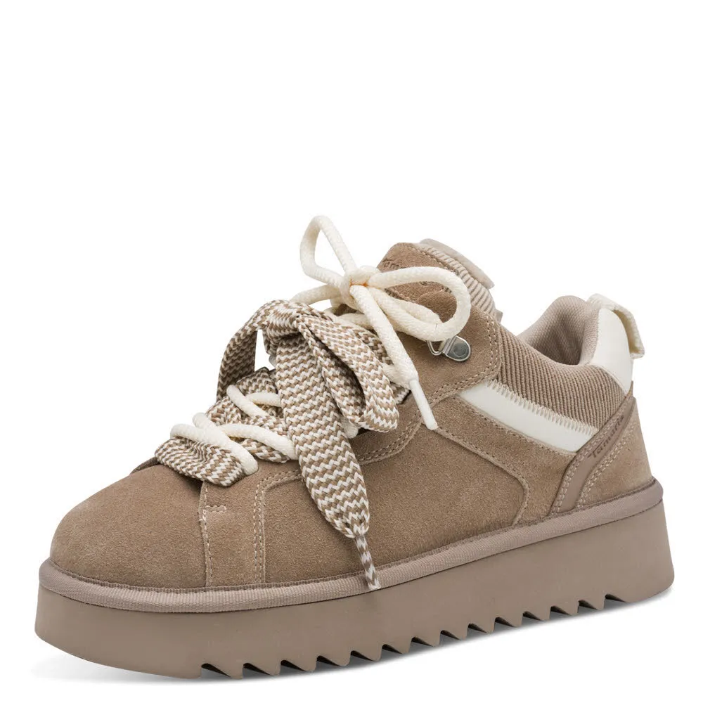 Tamaris Damen Sneaker Schnürer beige