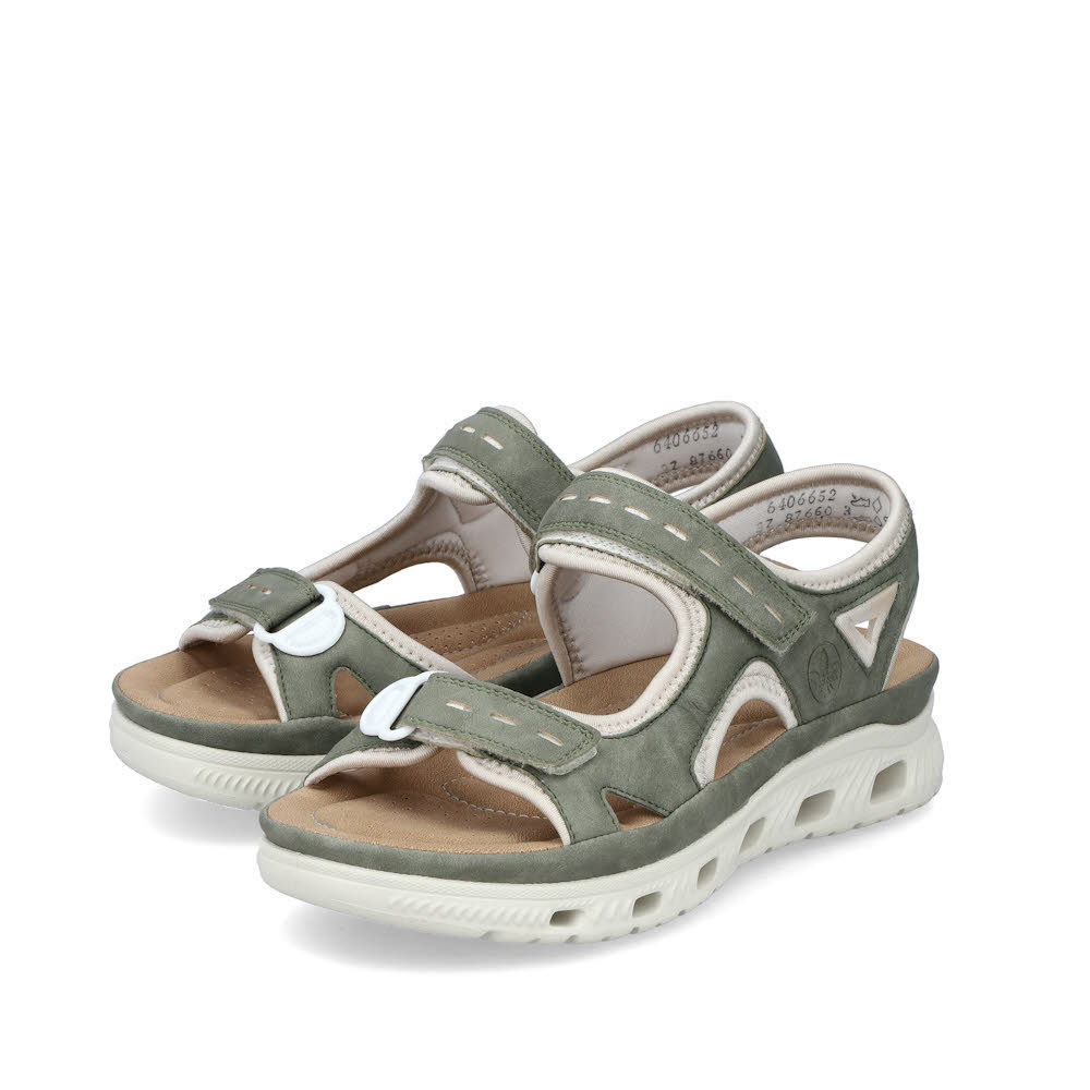 Rieker FSK Damen Sandalen Trekkingsandalen Sandaletten grün