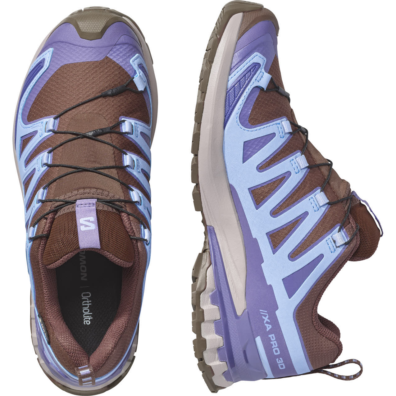 Salomon XA PRO 3D V9 GTX W Damen Trailrunningschuhe Laufschuhe braun/blau
