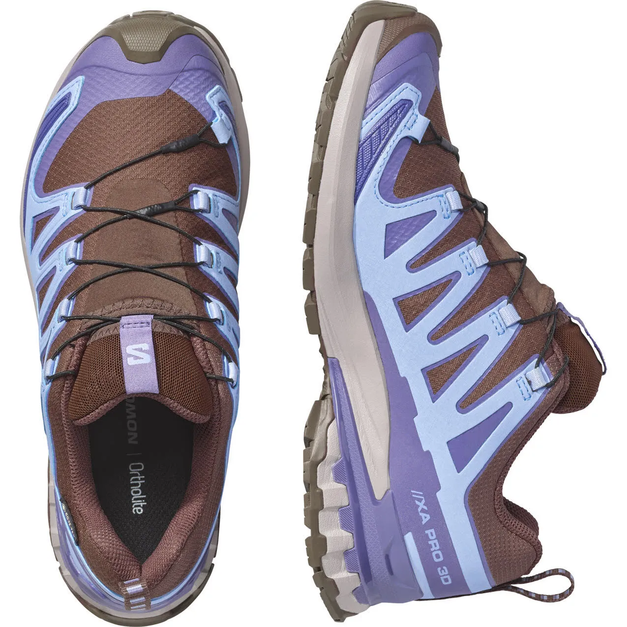 Salomon XA PRO 3D V9 GTX W Damen Trailrunningschuhe Laufschuhe braun/blau