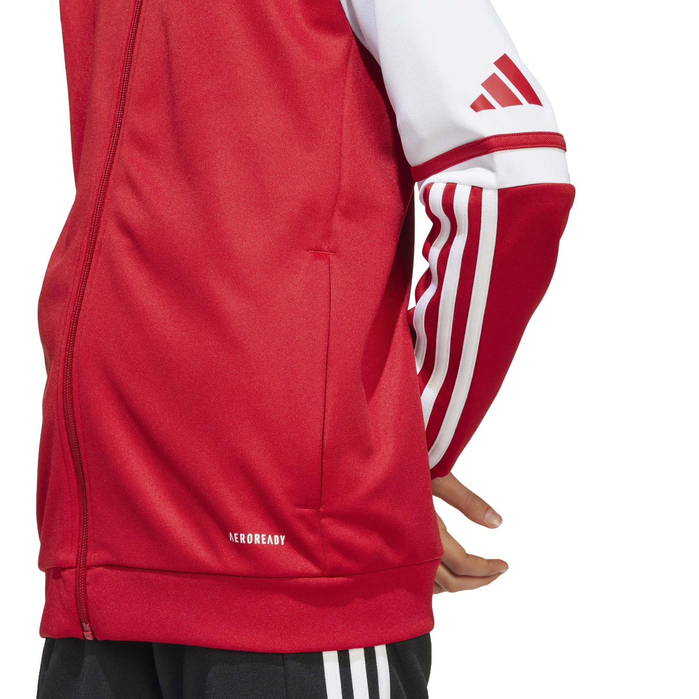 adidas Squadra 25 Kids Kapuzenjacke Trainingsjacke Kinder rot weiß
