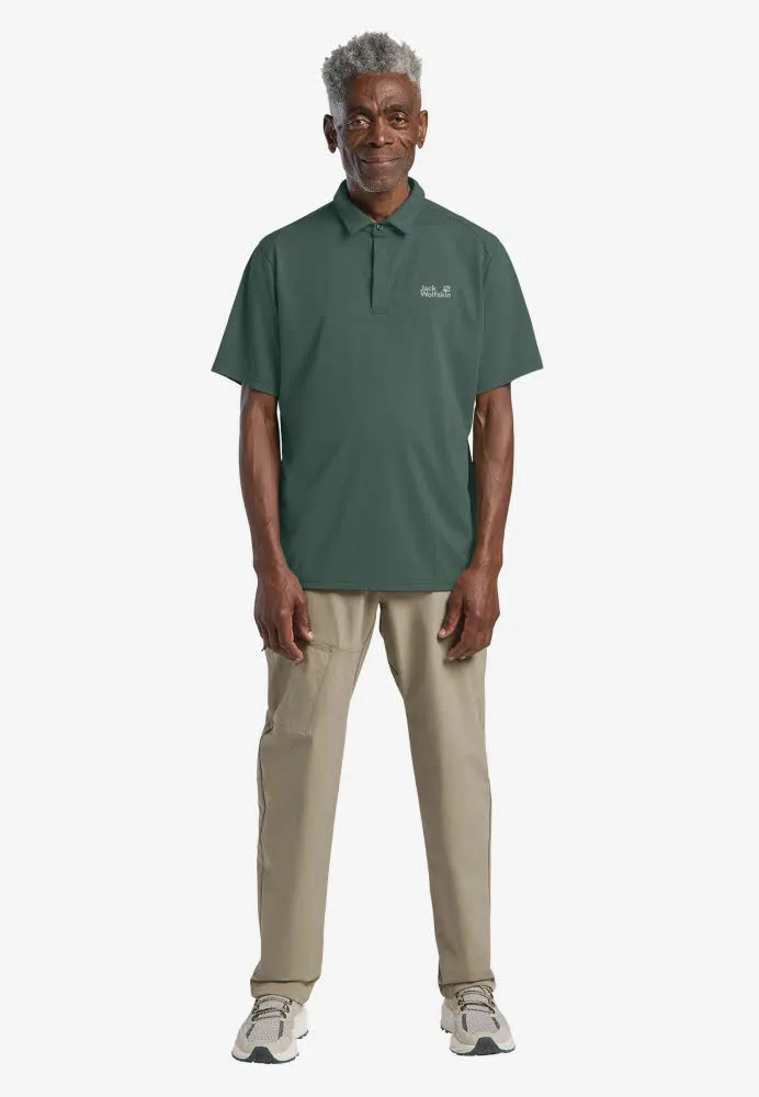 Jack Wolfskin DELGAMI POLO Herren Poloshirt Funktionspolo dunkelgrün