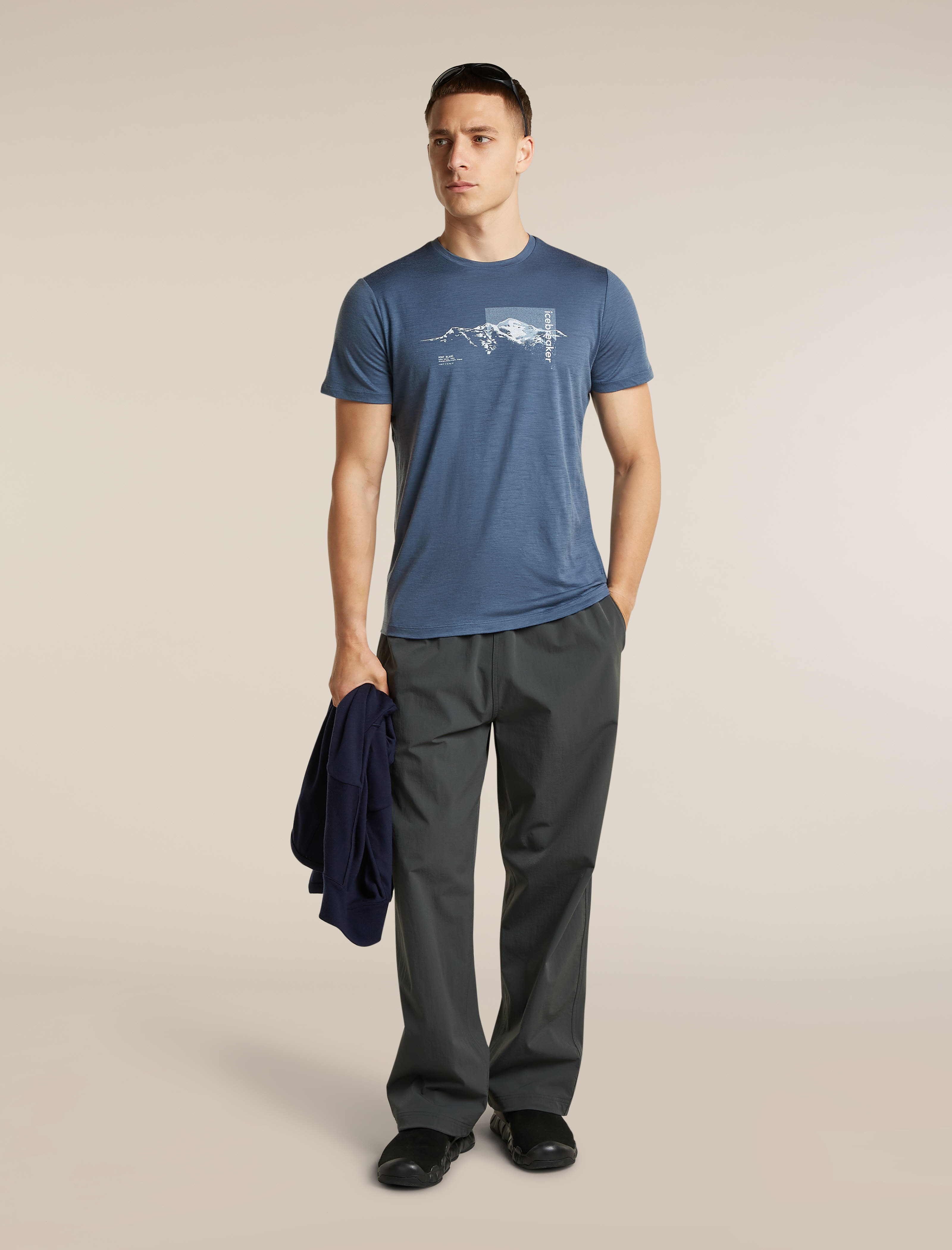 Icebreaker M 150 Tech Lite SS Tee Pure Altitude Herren Merinoshirt grau