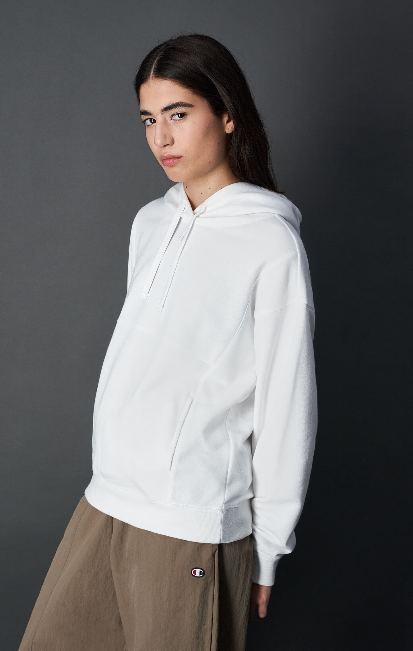 Champion Icons Damen Hoodie Kapuzenpullover weiß