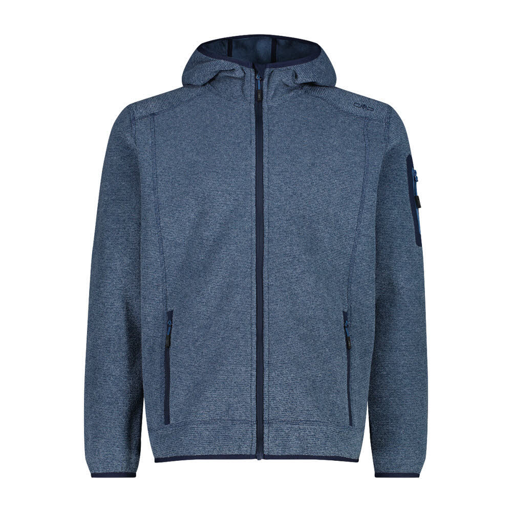 CMP MAN JACKET FIX HOOD Herren Fleecejacke blau