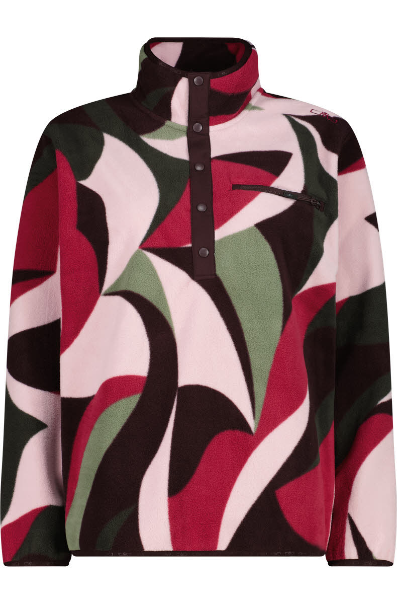 CMP WOMAN SWEAT Damen Fleecepulli Sweatpullover black berry/amaranto