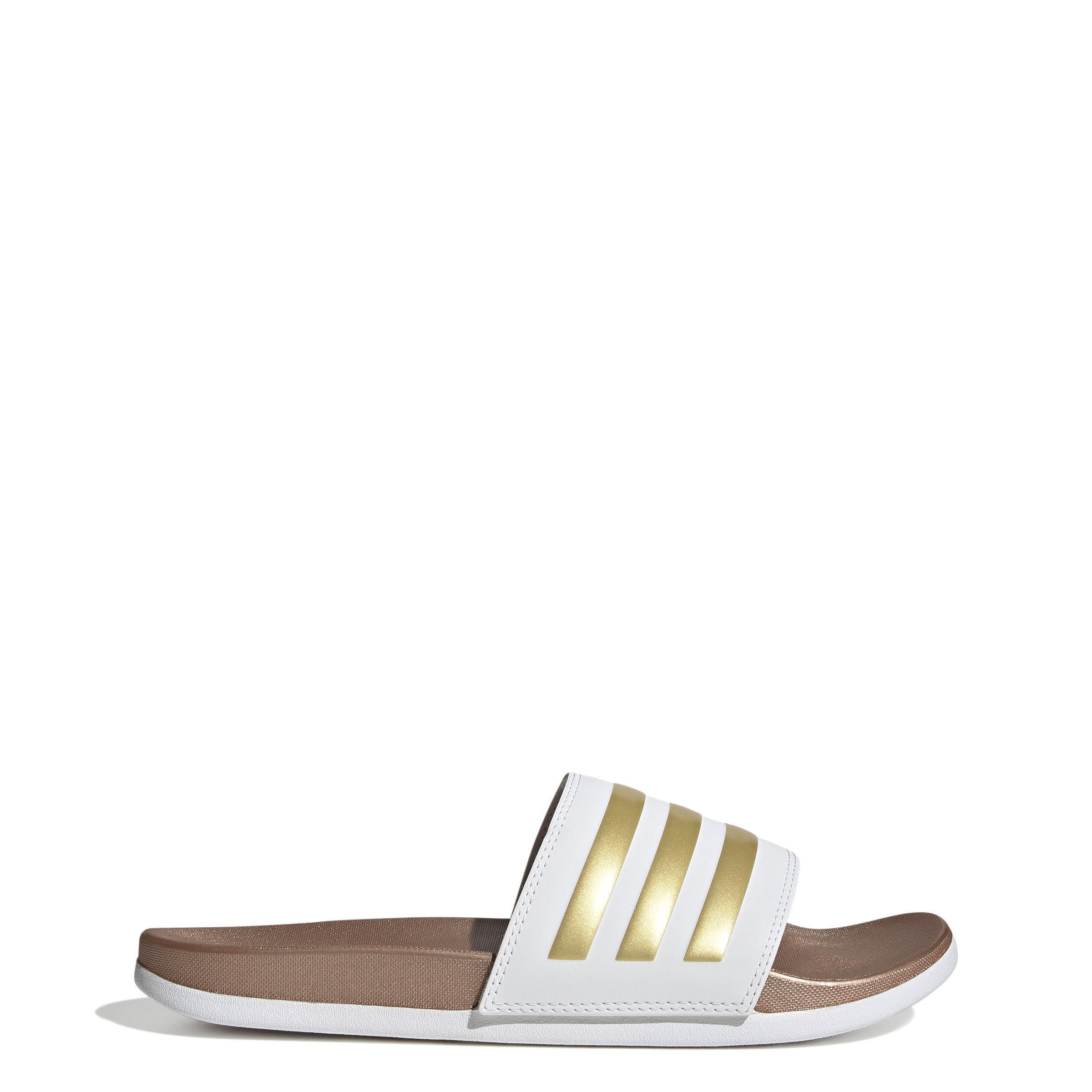 adidas Adilette Comfort Damen Badeschuh Gold Weiß
