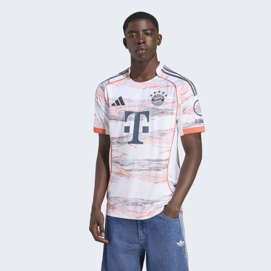 adidas FC Bayern München 25/26 Auswärtstrikot Herren Fußballtrikot weiß