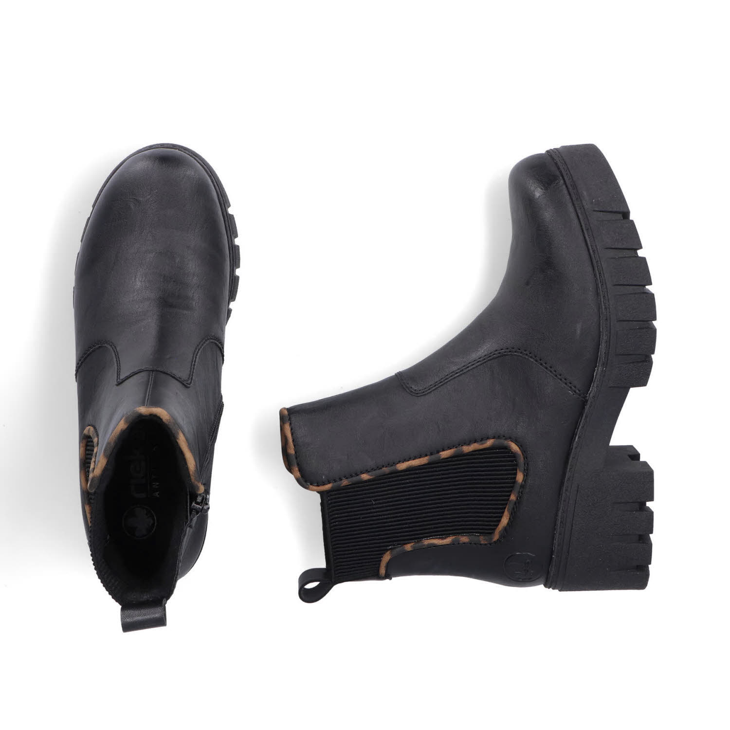 Rieker HWK Damen Stiefel Damen Modestiefel Chelsea Boots schwarz