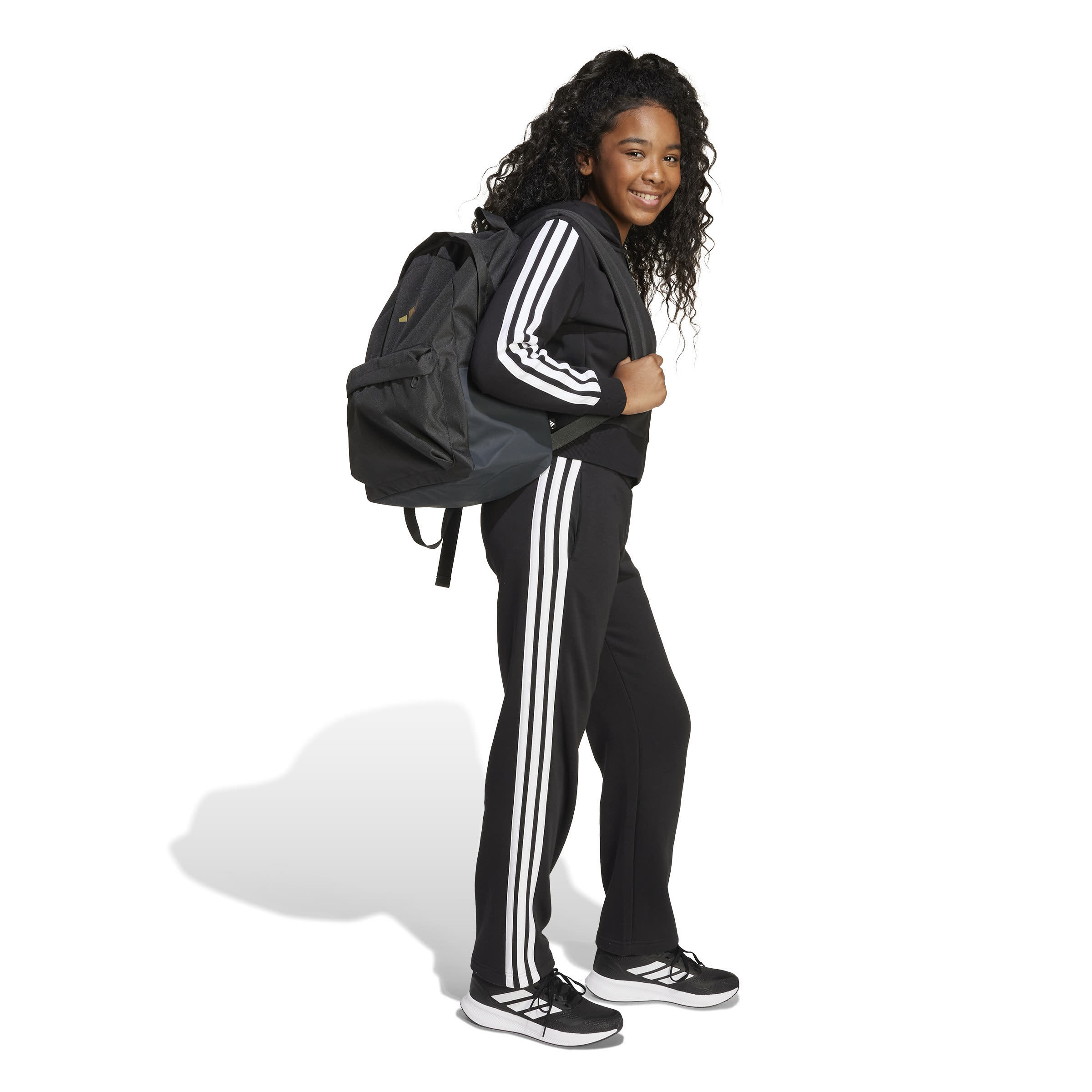 Adidas JG 3S FL TS 240 Kinder Trainingsanzug schwarz/weiß