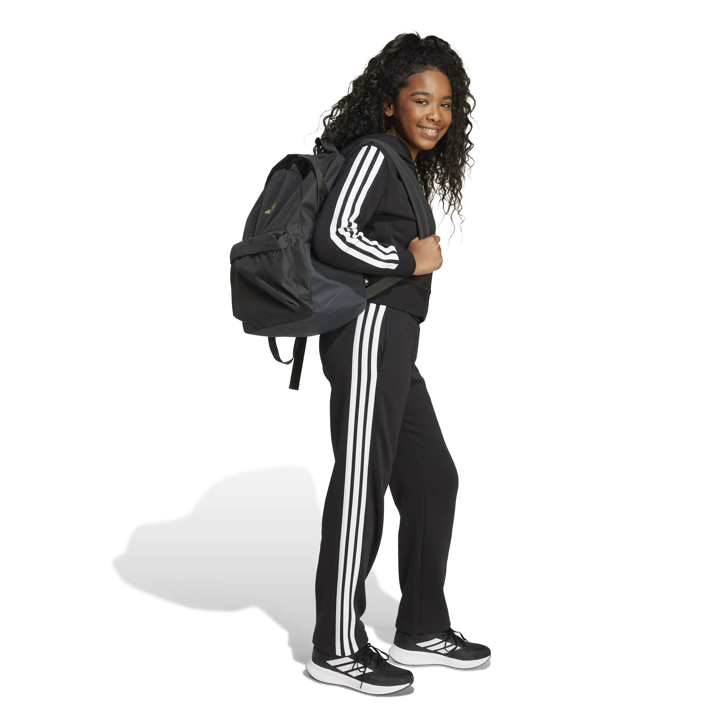 Adidas JG 3S FL TS 240 Kinder Trainingsanzug schwarz/weiß