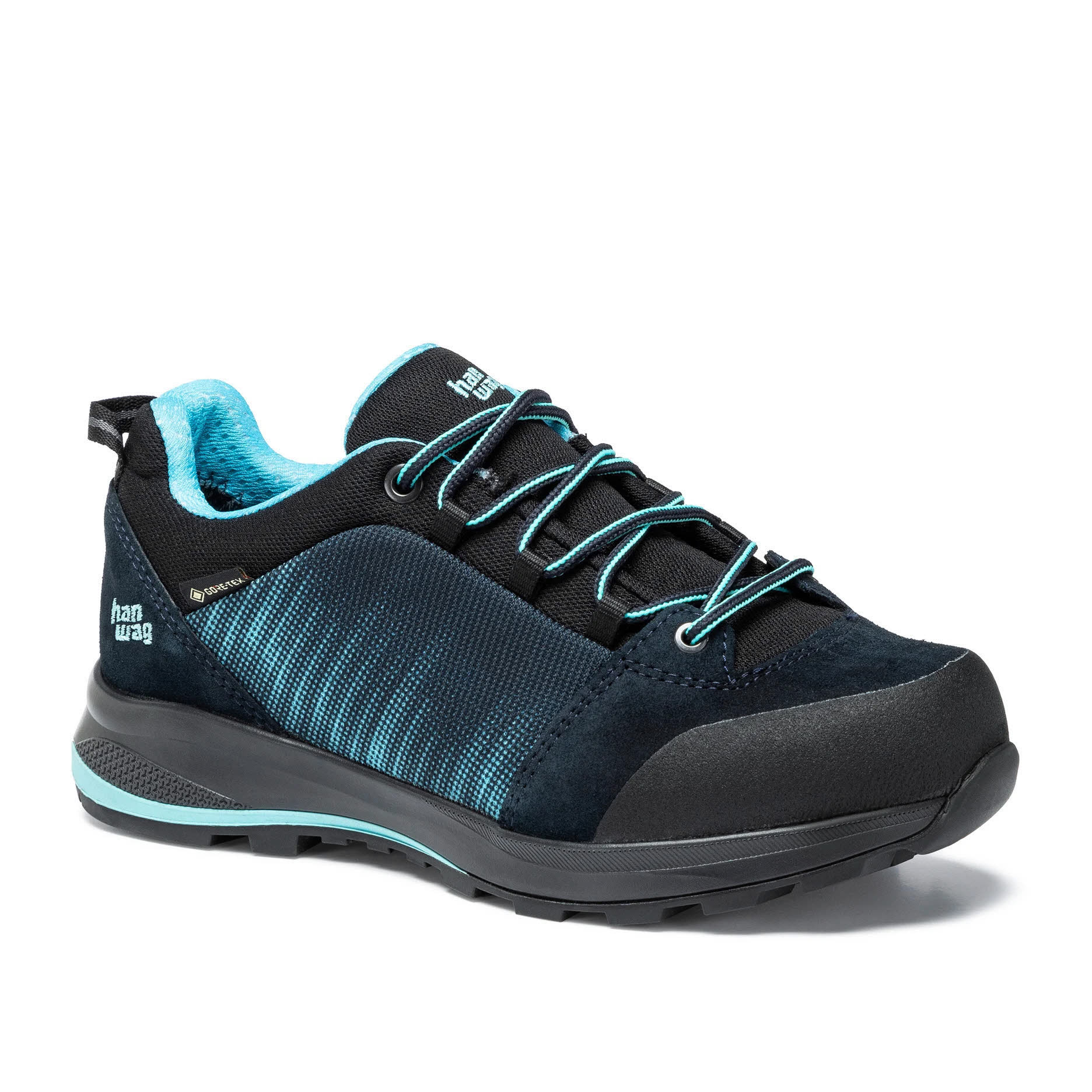 Hanwag Klarsby Low Bunion Lady GTX Trekkingschuhe Wanderschuhe Damen schwarz blau