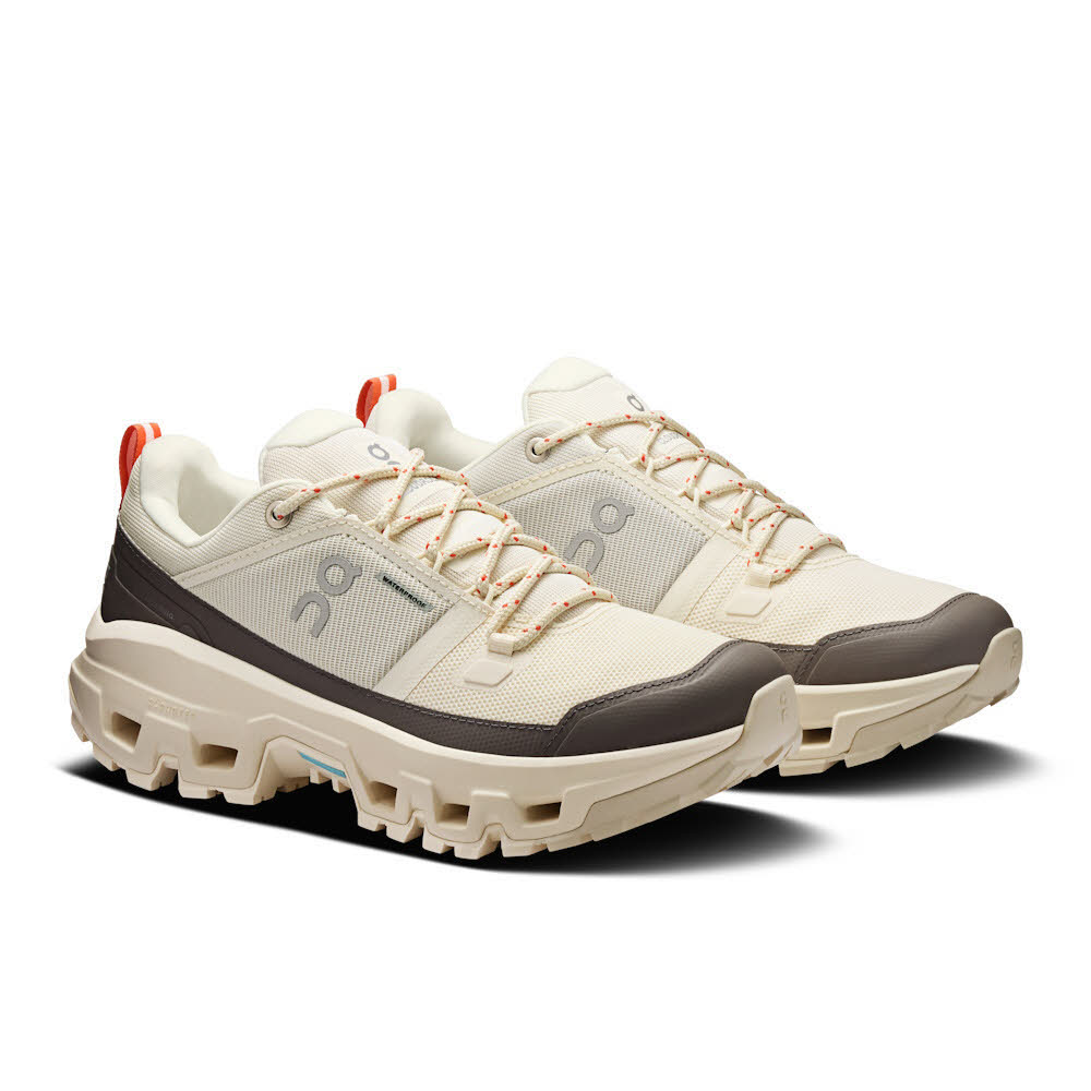 ON Cloudrock Low Waterproof Damen Wanderschuhe beige