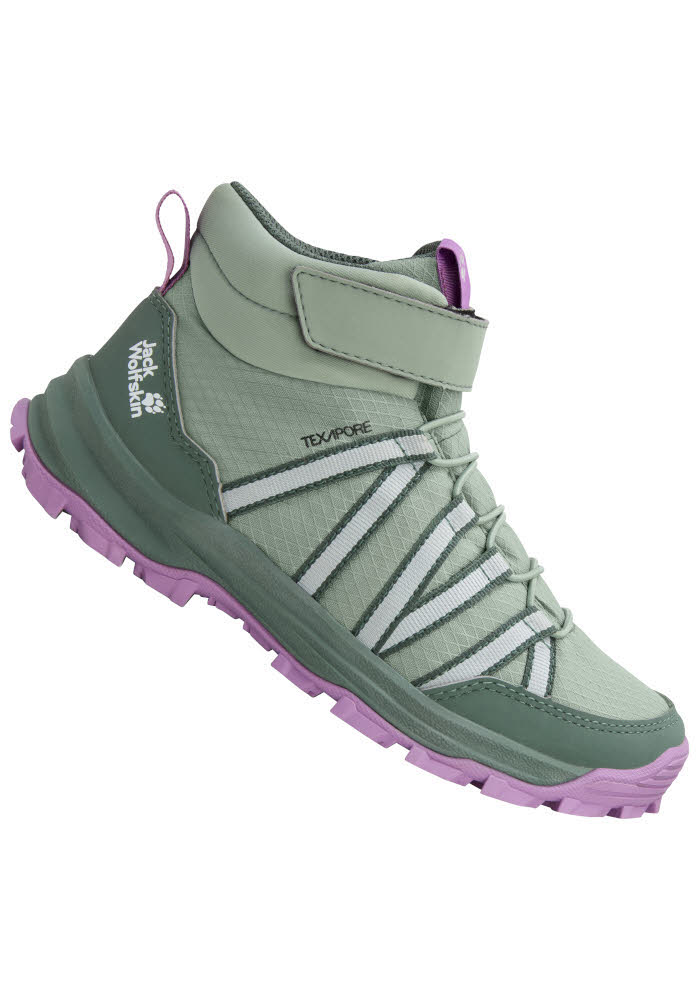 Jack Wolfskin WILD HIKE TEXAPORE MID VC Kinder Wanderschuhe Mid green zinnia