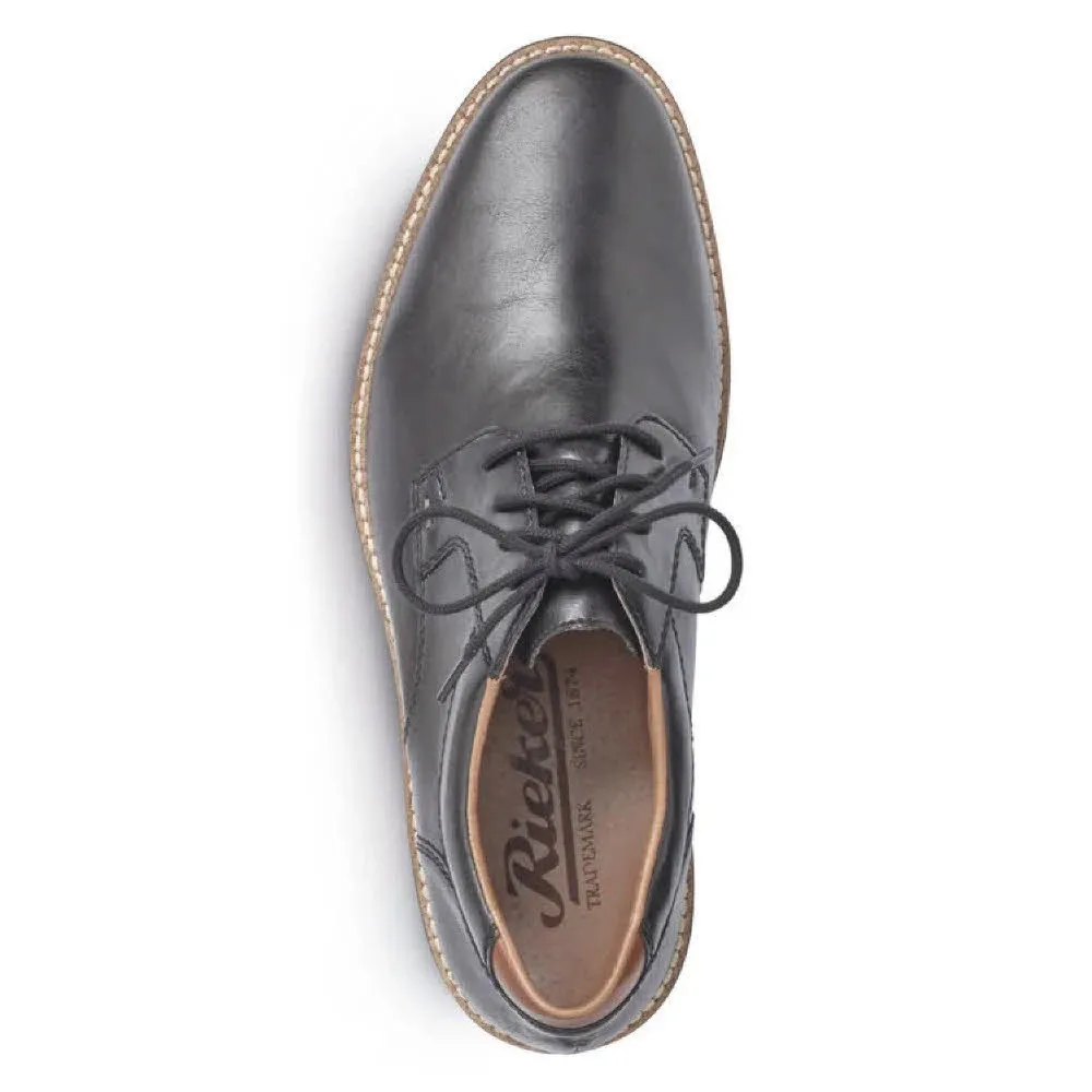 Rieker FSK Herren Halbschuhe Schnürer elegant Businessschuhe schwarz