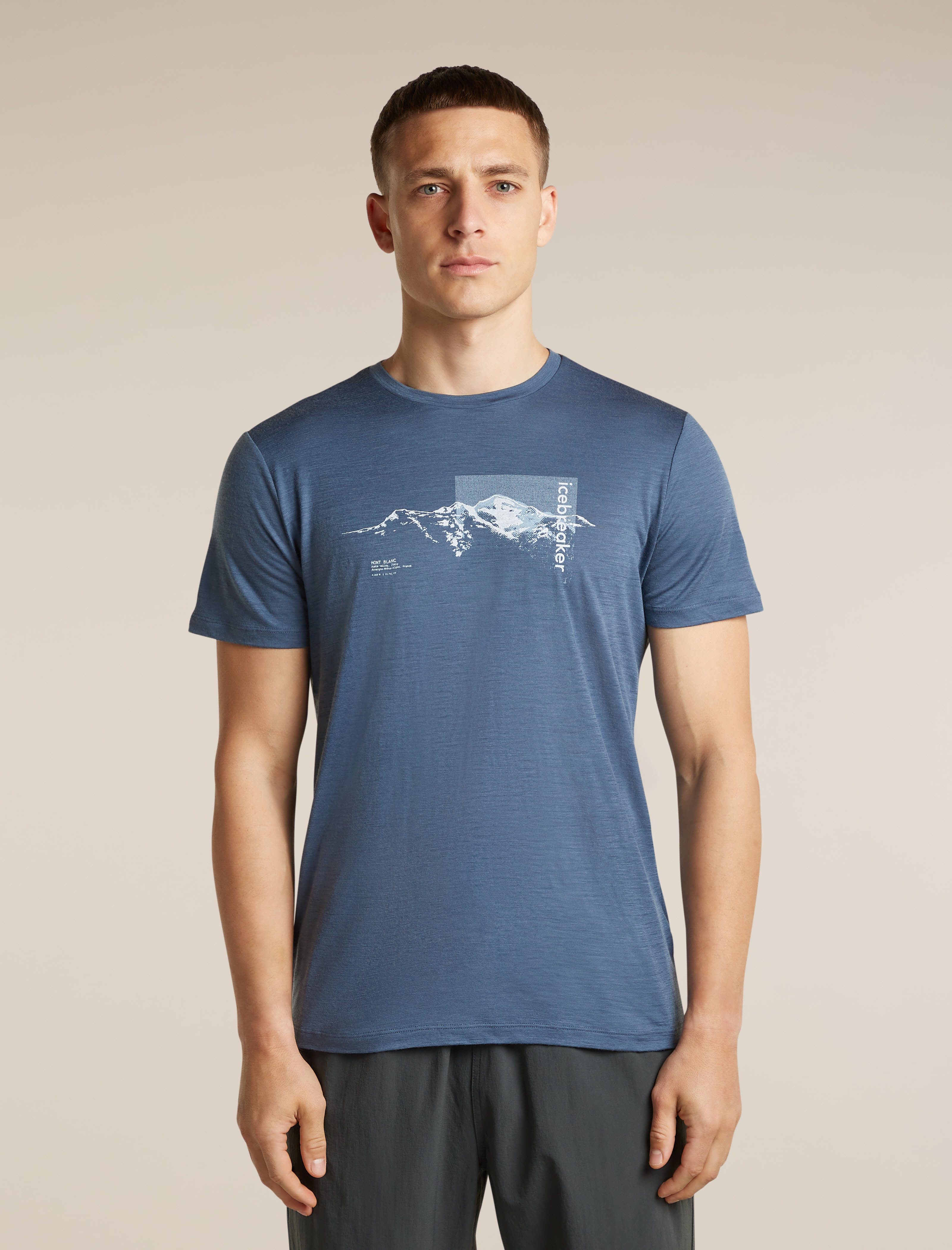 Icebreaker M 150 Tech Lite SS Tee Pure Altitude Herren Merinoshirt grau