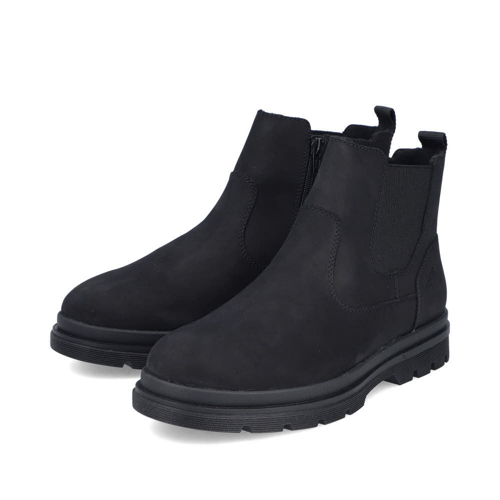 Rieker HWK Herren Stiefel Chelsea Boots Modestiefel schwarz