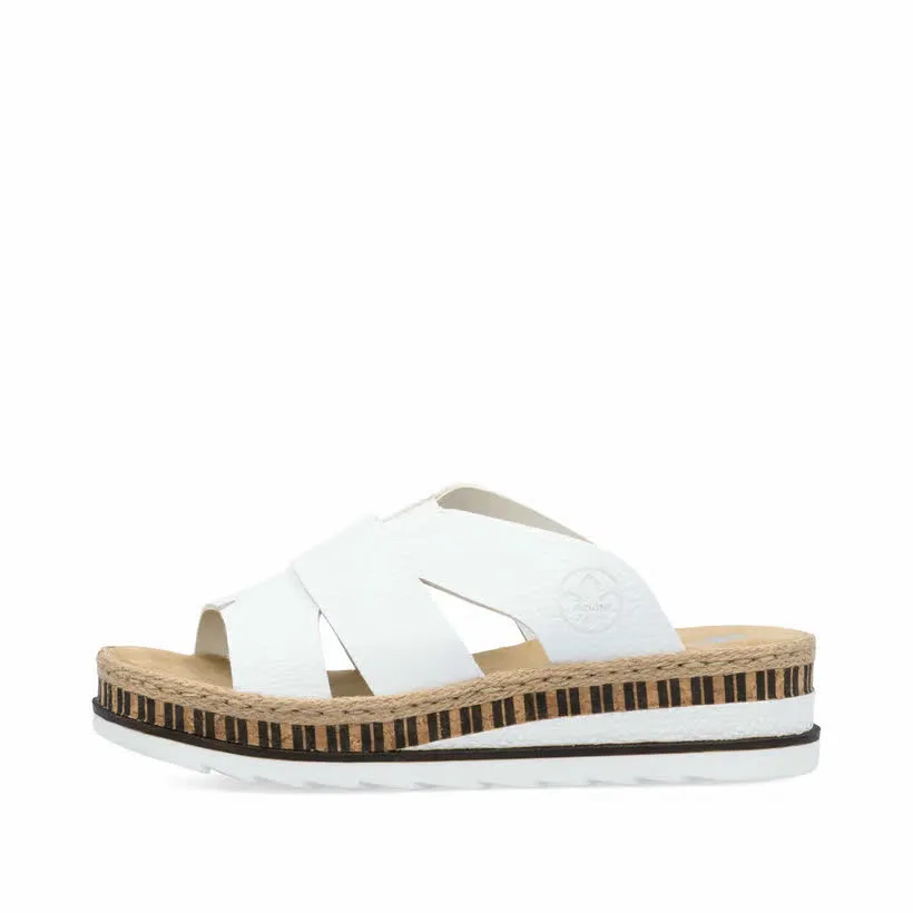 Rieker FSK Damen Sandalen Pantoletten weiß