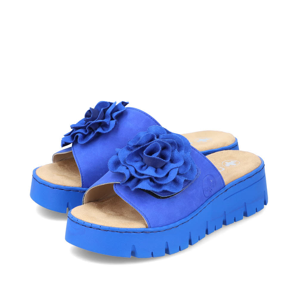 Rieker FSK Damen Sandalen Pantoletten blau