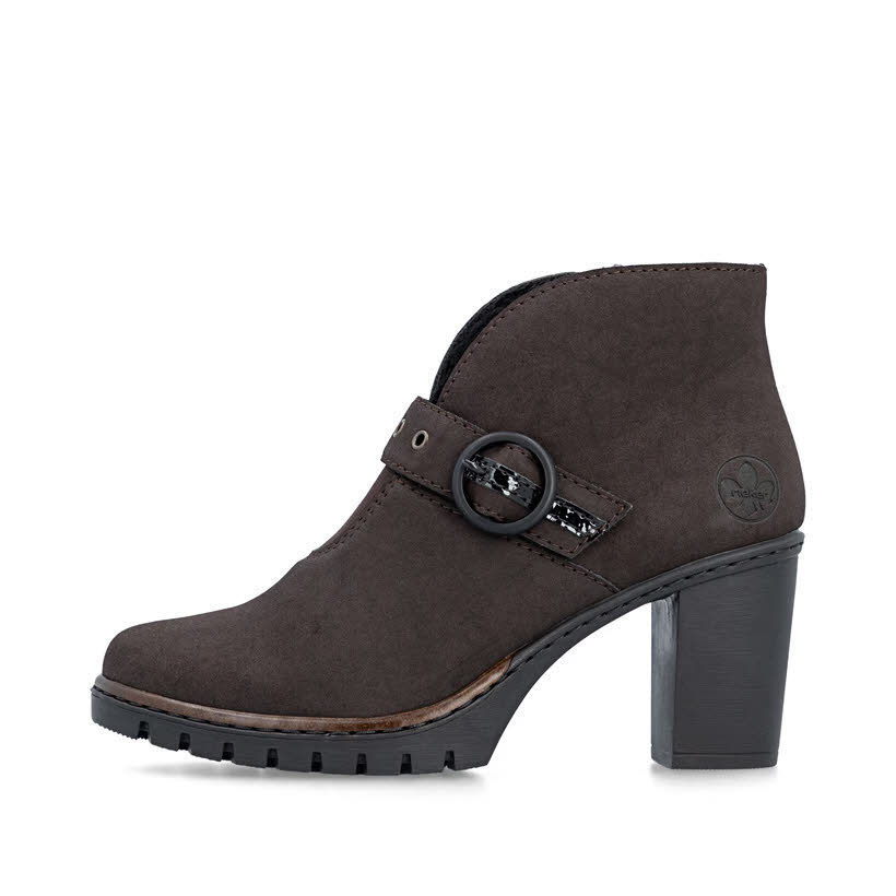 Rieker Damen Stiefeletten Slipper braun