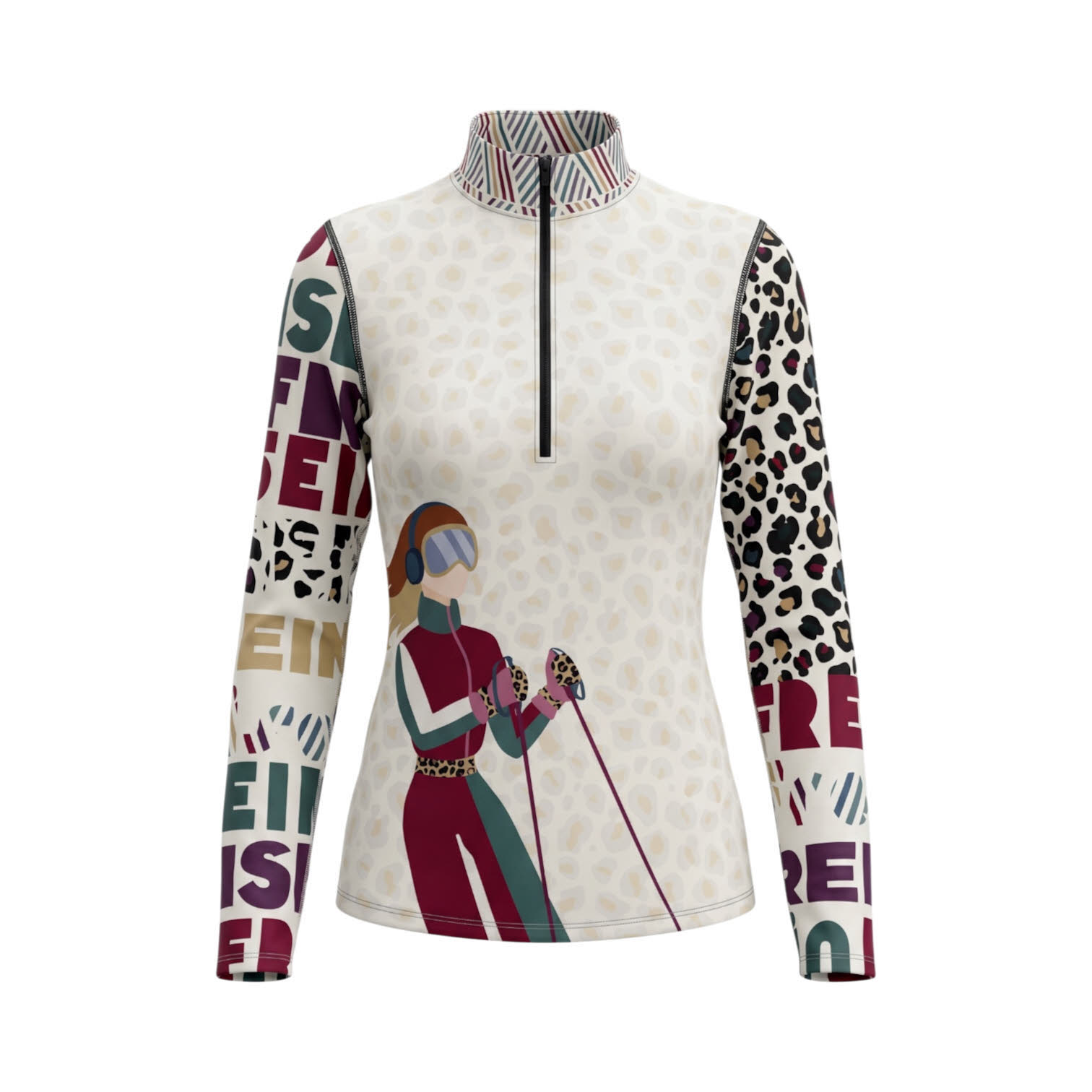 FreiSein Project SOCOLD Damen Skirolli Midlayer beige gemustert
