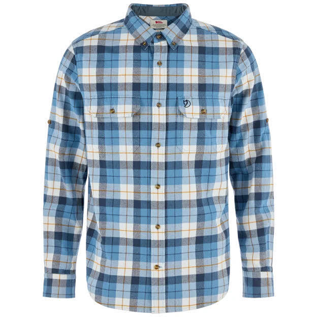 Fjällräven Singi Heavy Flannel Shirt M Herren Hemd Flanellhemd dawn blue eggshell