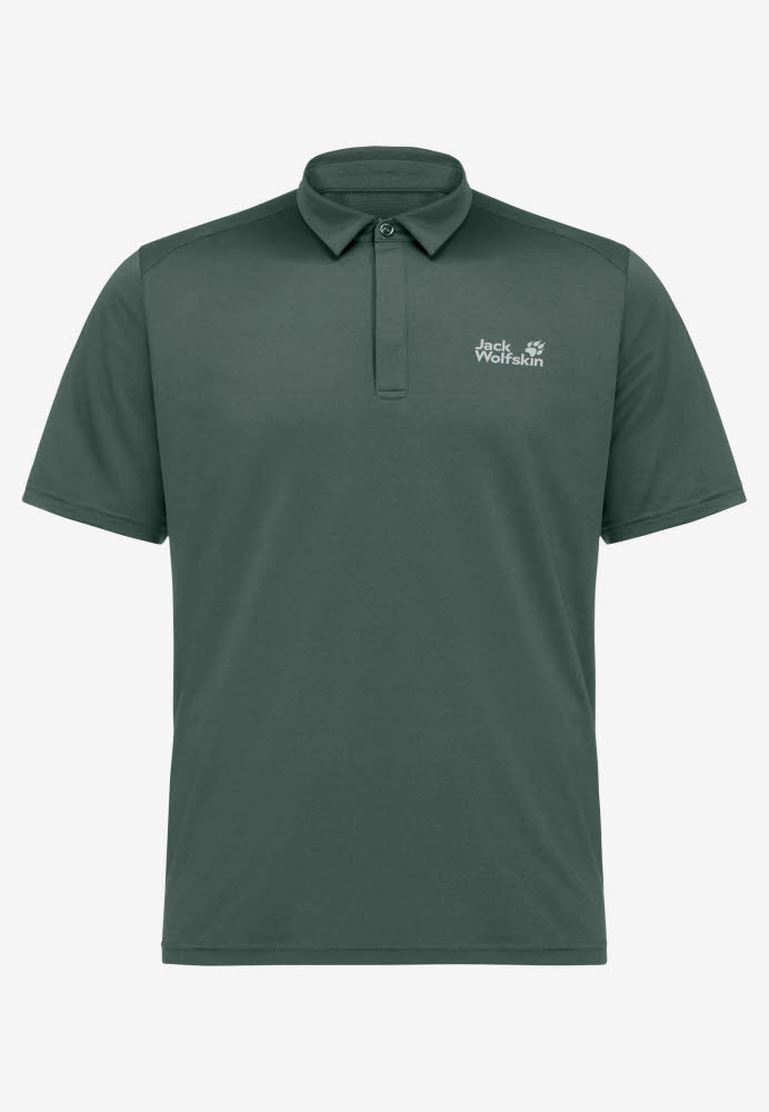 Jack Wolfskin DELGAMI POLO Herren Poloshirt Funktionspolo dunkelgrün