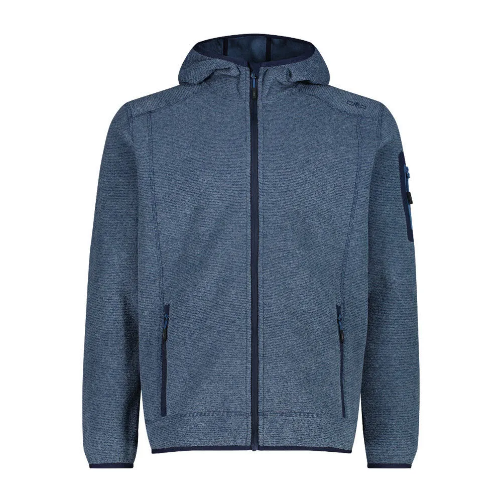 CMP MAN JACKET FIX HOOD Herren Fleecejacke blau