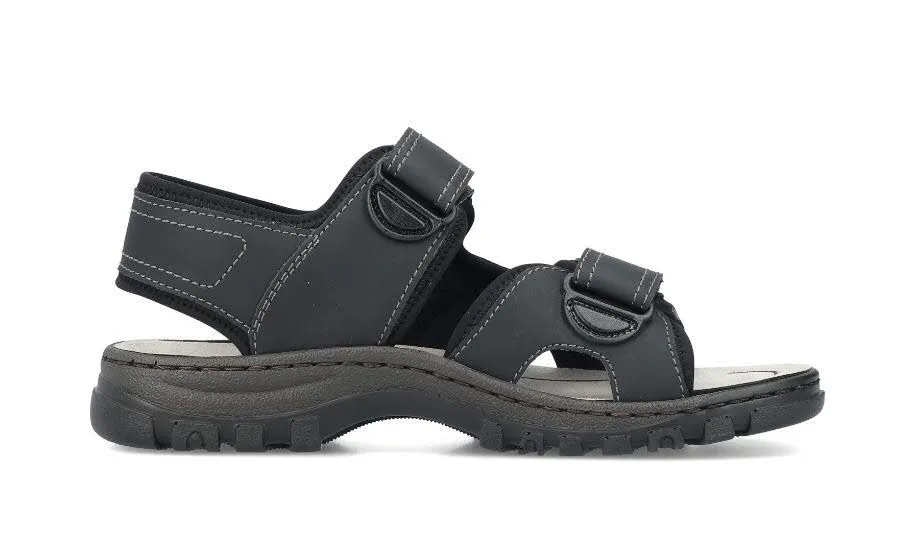 Rieker Herren Sandalen Trekkingsandalen schwarz