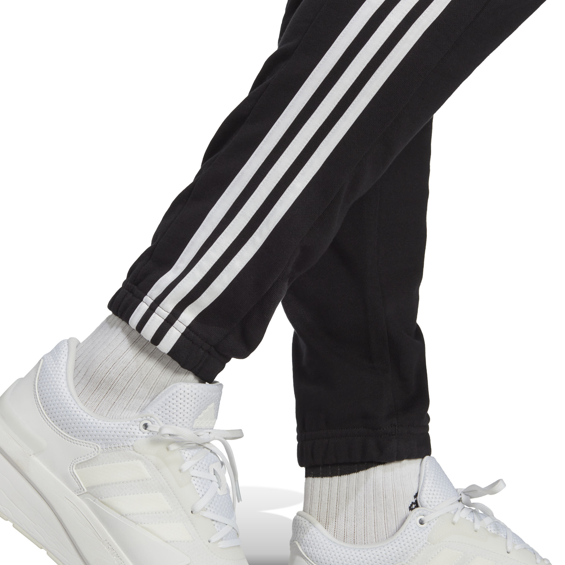 adidas Essentials French Terry Tapered Elastic Cuff 3-Streifen Herren Jogginghose Sporthose schwarz