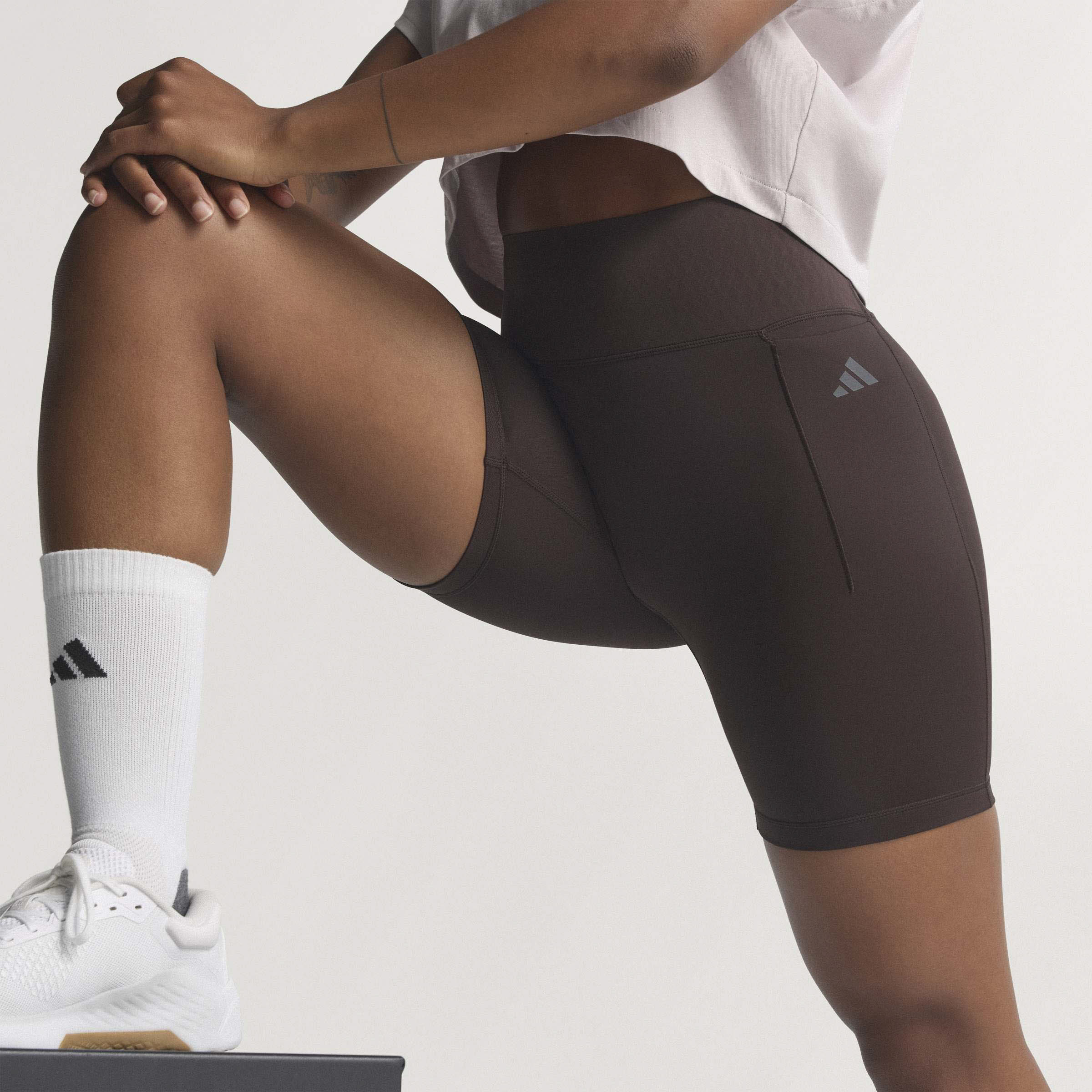 Adidas Optimé Short Leggings Damen Fitnessshorts braun