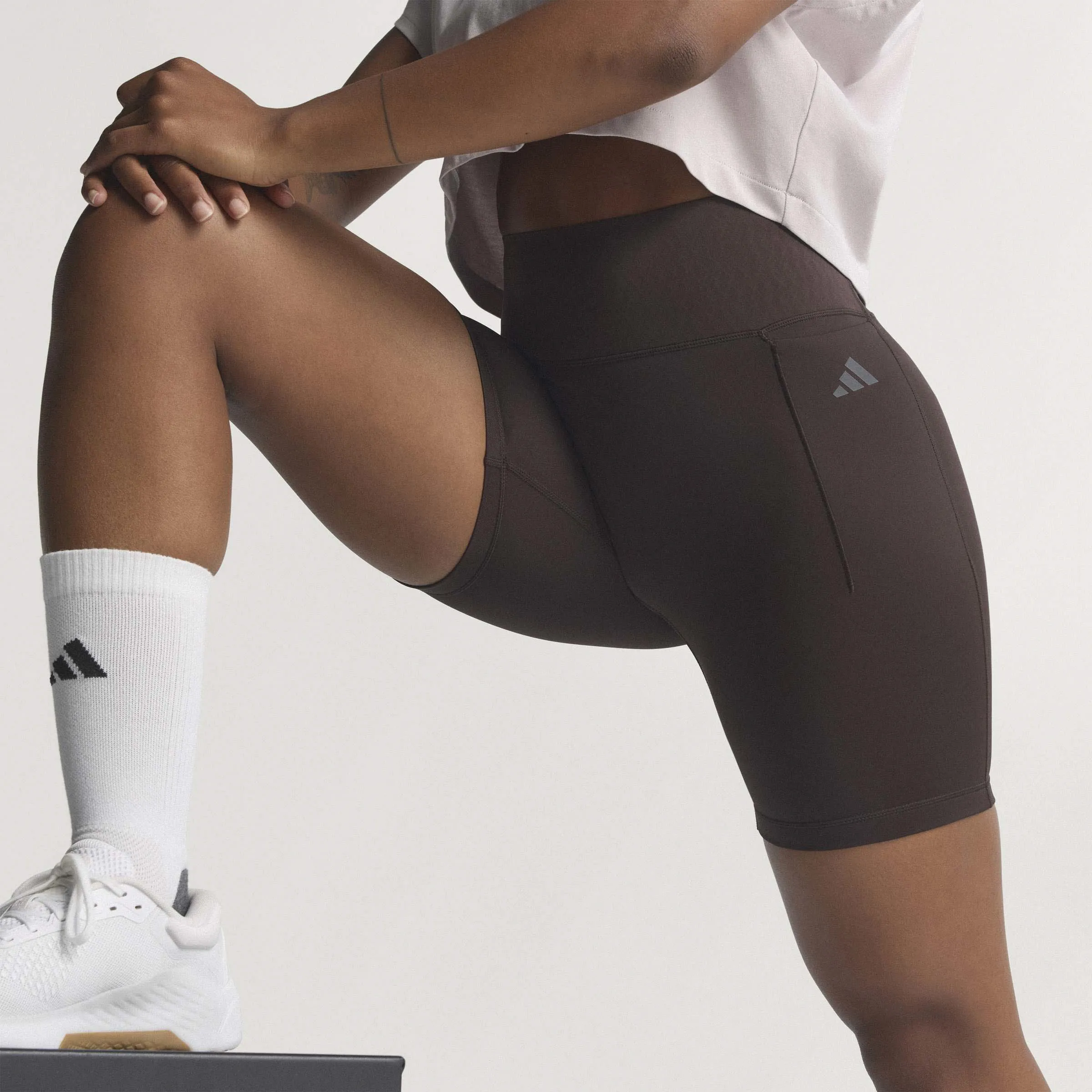 Adidas Optimé Short Leggings Damen Fitnessshorts braun