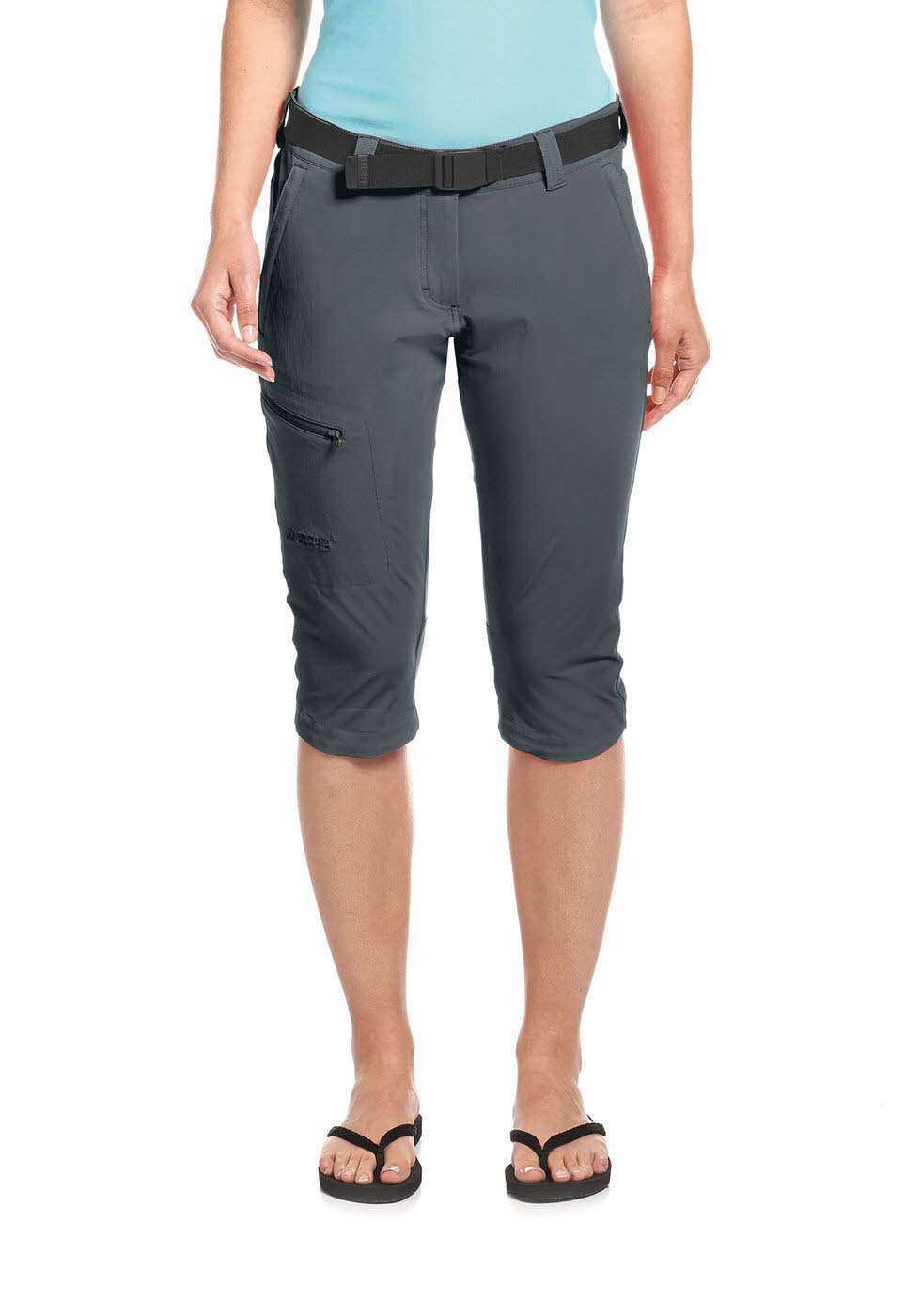 Maier Sports Capri Inara Slim 3/4 Hose Damen Hose Outdoor Freizeit grau NEU