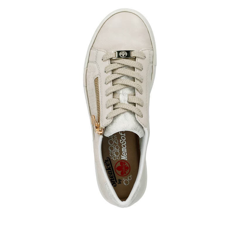 Rieker Damen Sneaker Modeschuhe Trendschuhe beige