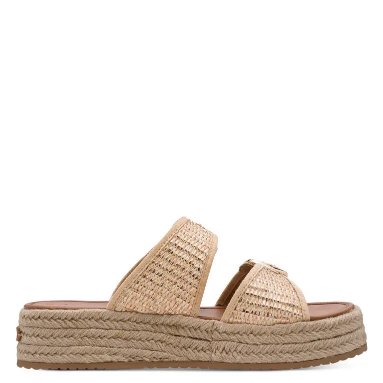 Tamaris Damen Pantoletten Sandalen beige
