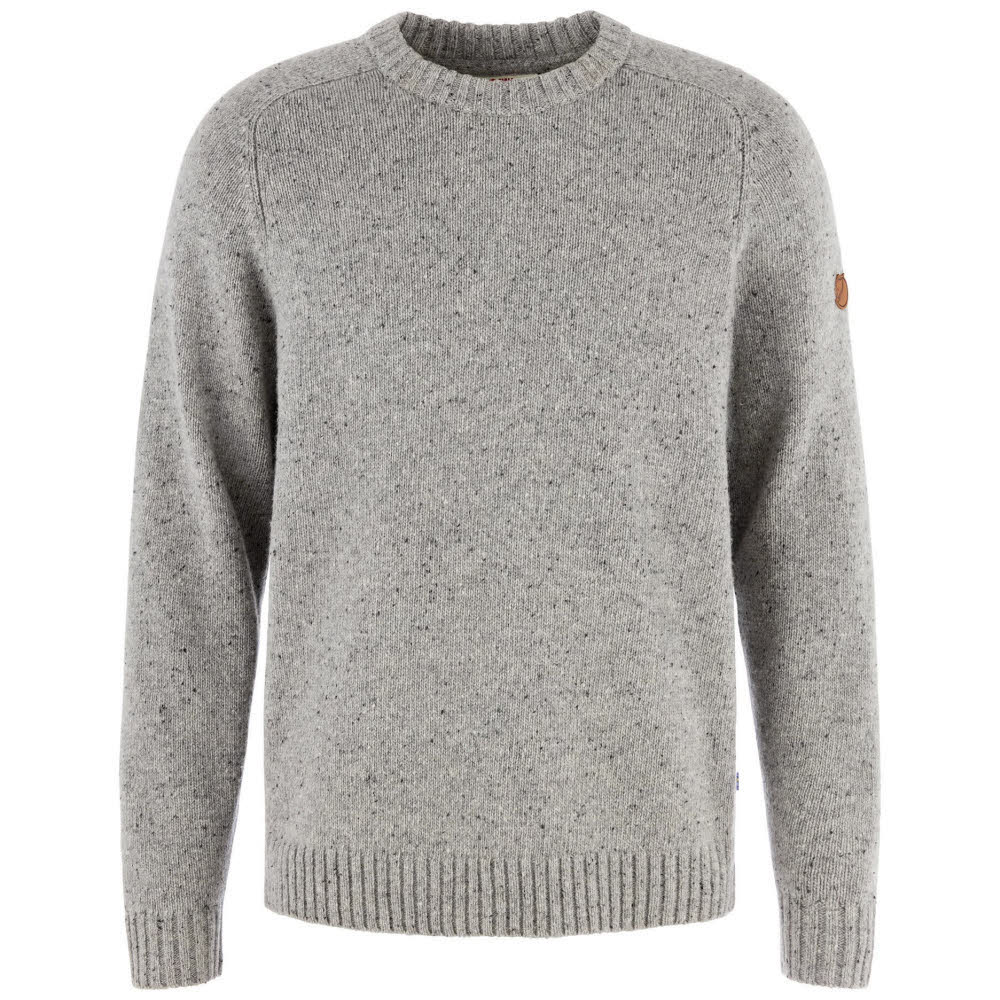 Fjällräven Övik Neps Knit Sweater Herren Strickpullover Wollsweater Midlayer grau