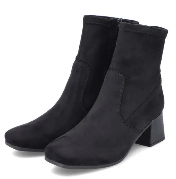 Rieker Damen Stiefeletten Slipper Modeschuh Absatzschuh schwarz