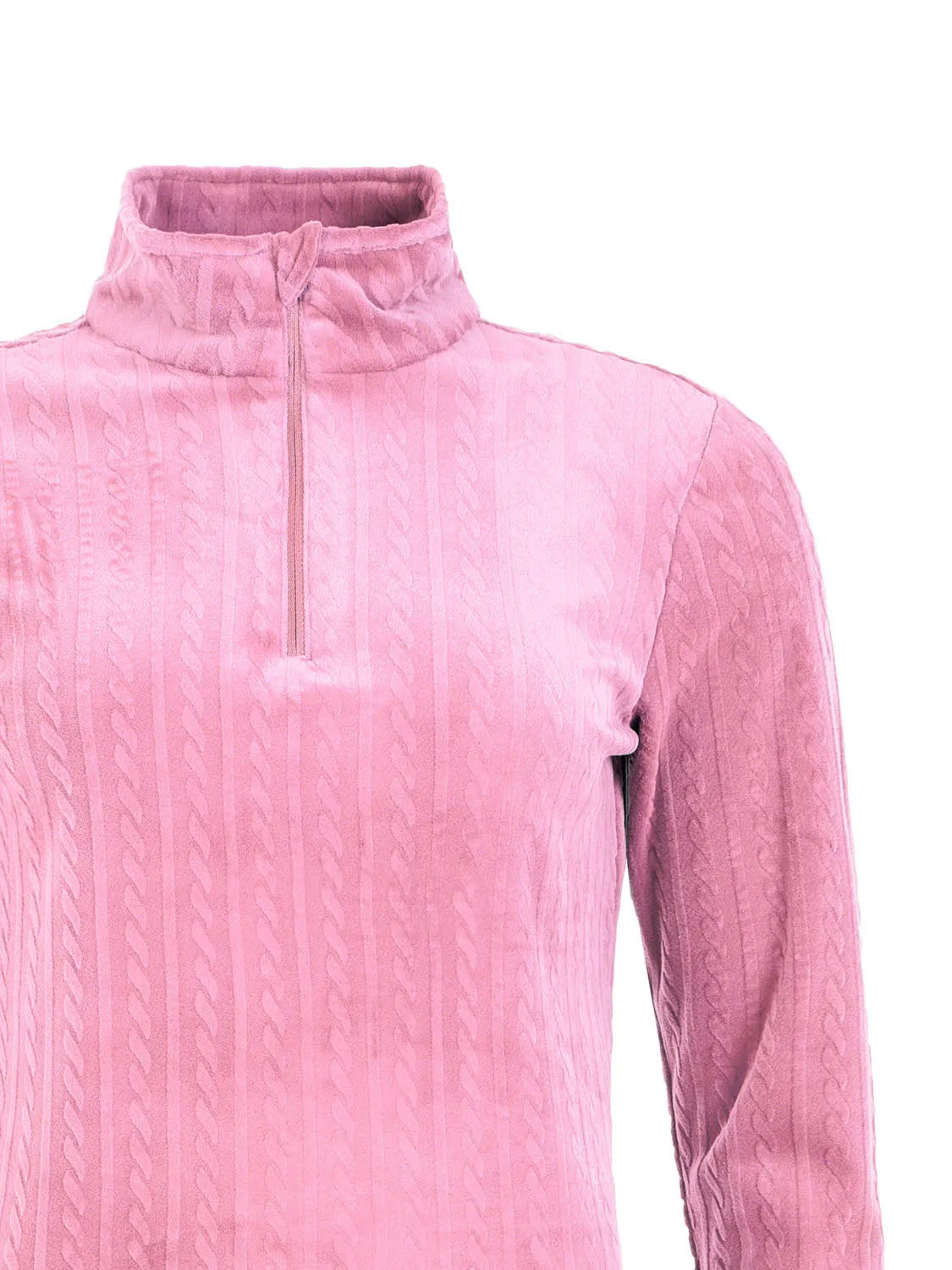 Protest PRTRefuzzy 1/4 zip active top Rollkragenpulli Damen rosa