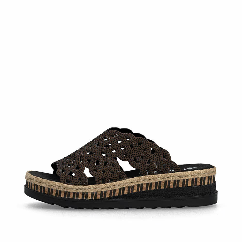 Rieker FSK Damen Pantoletten Sandalen braun