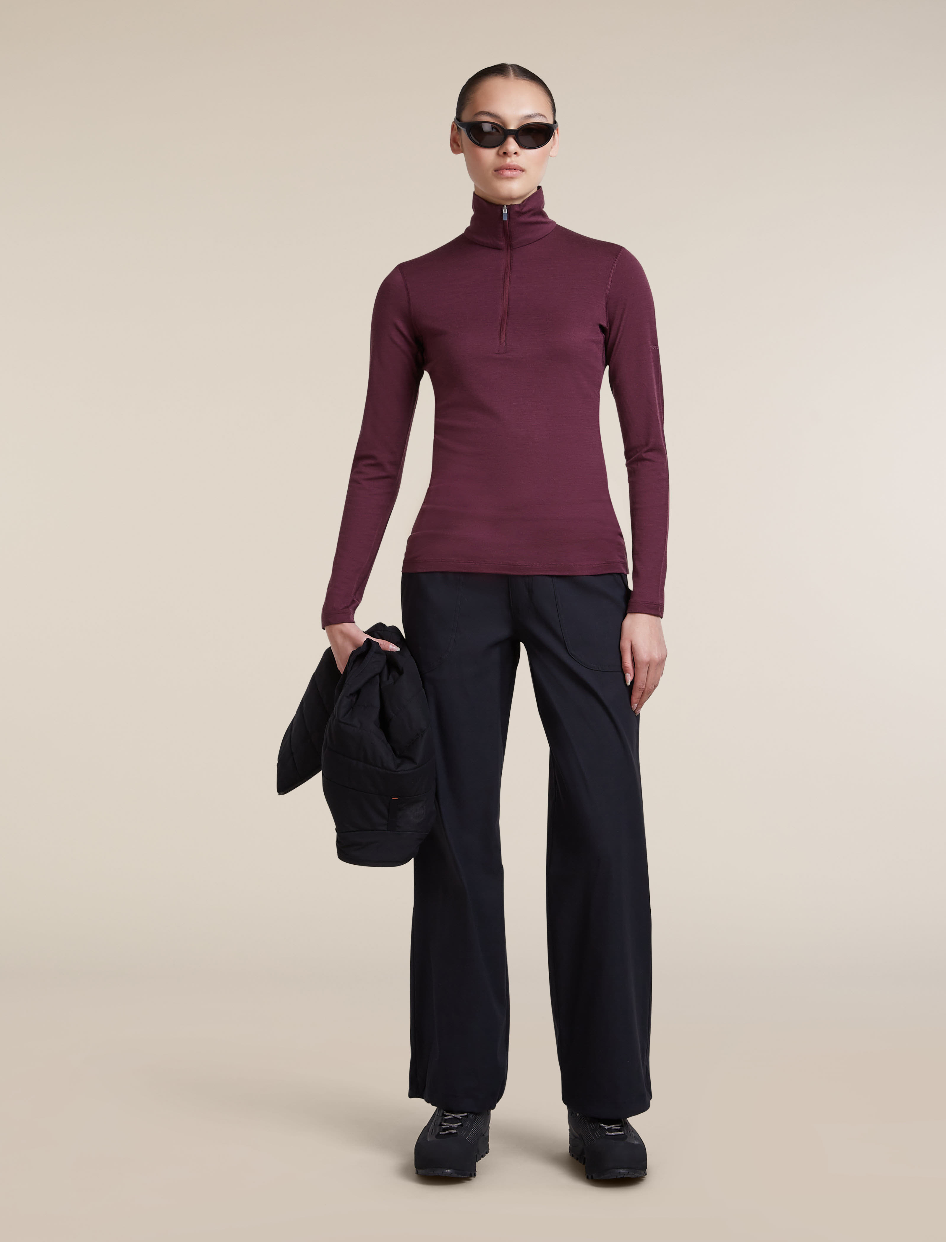 Icebreaker  W 200 Oasis LS Crewe Damen Baselayer rot
